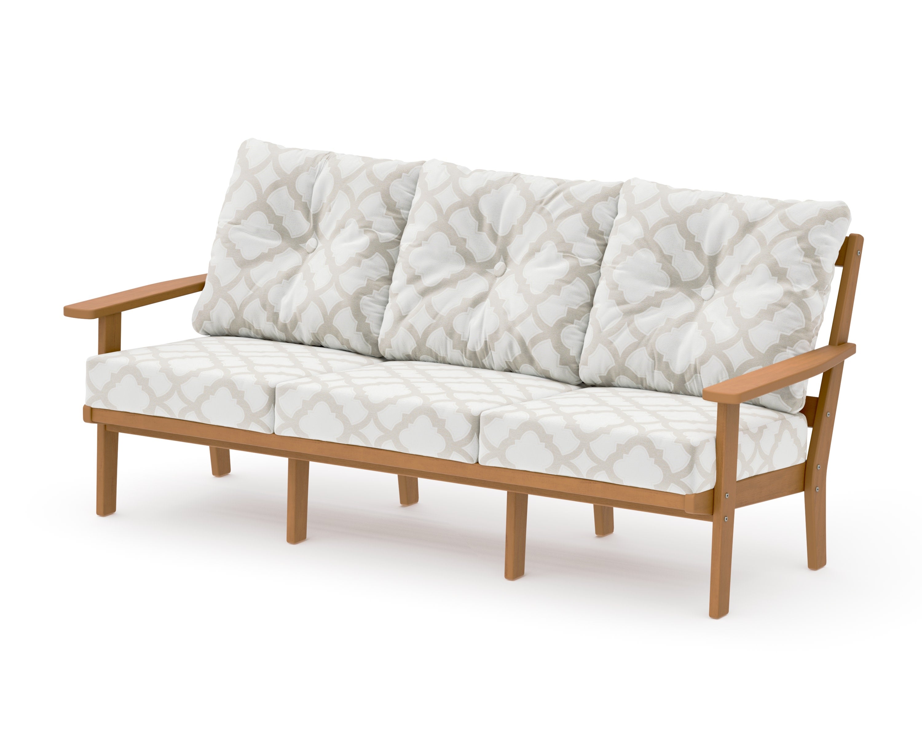 Oxford Deep Seating Sofa in Natural / Trellis Dune Burlap