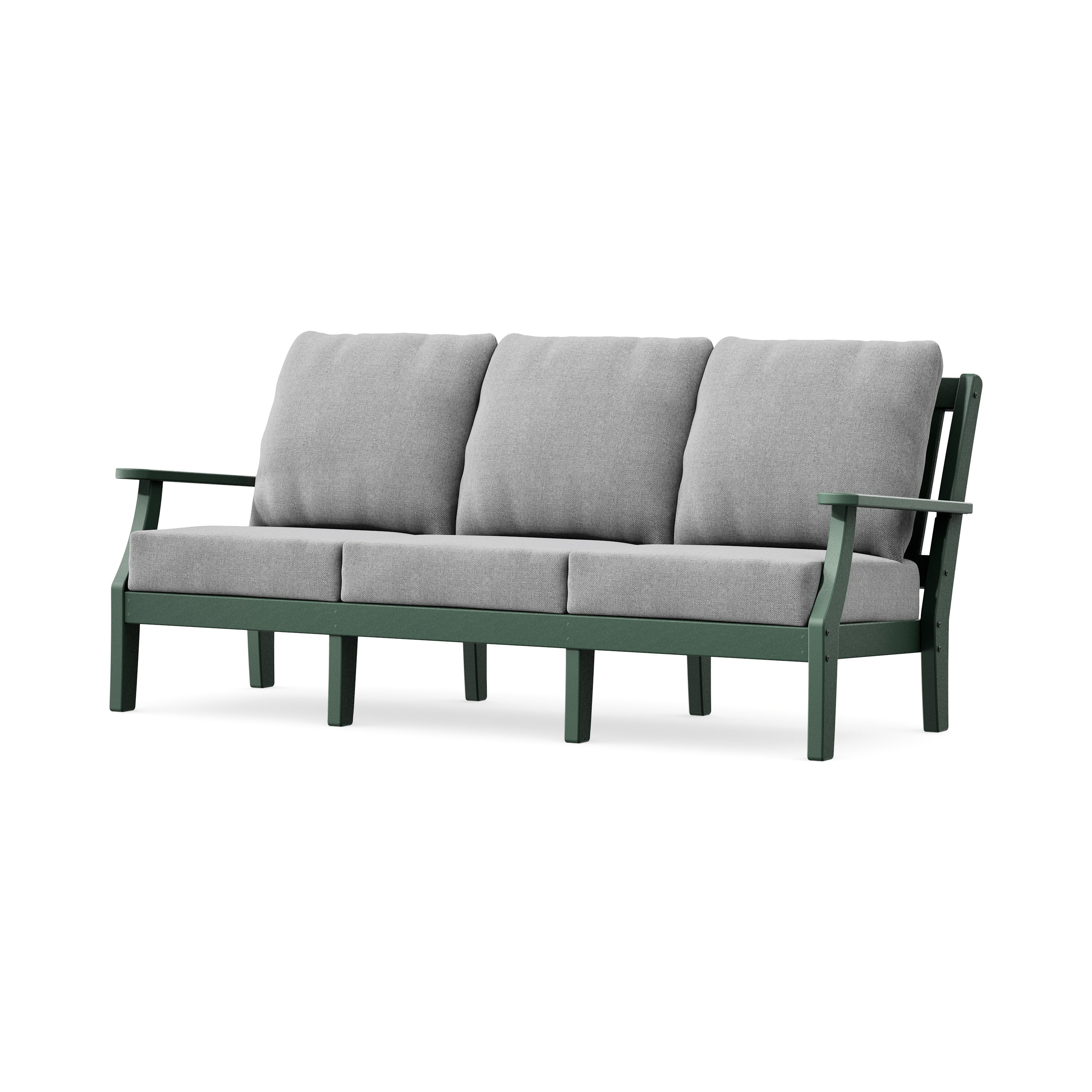Chinoiserie Deep Seating Sofa in Green / Grey Mist