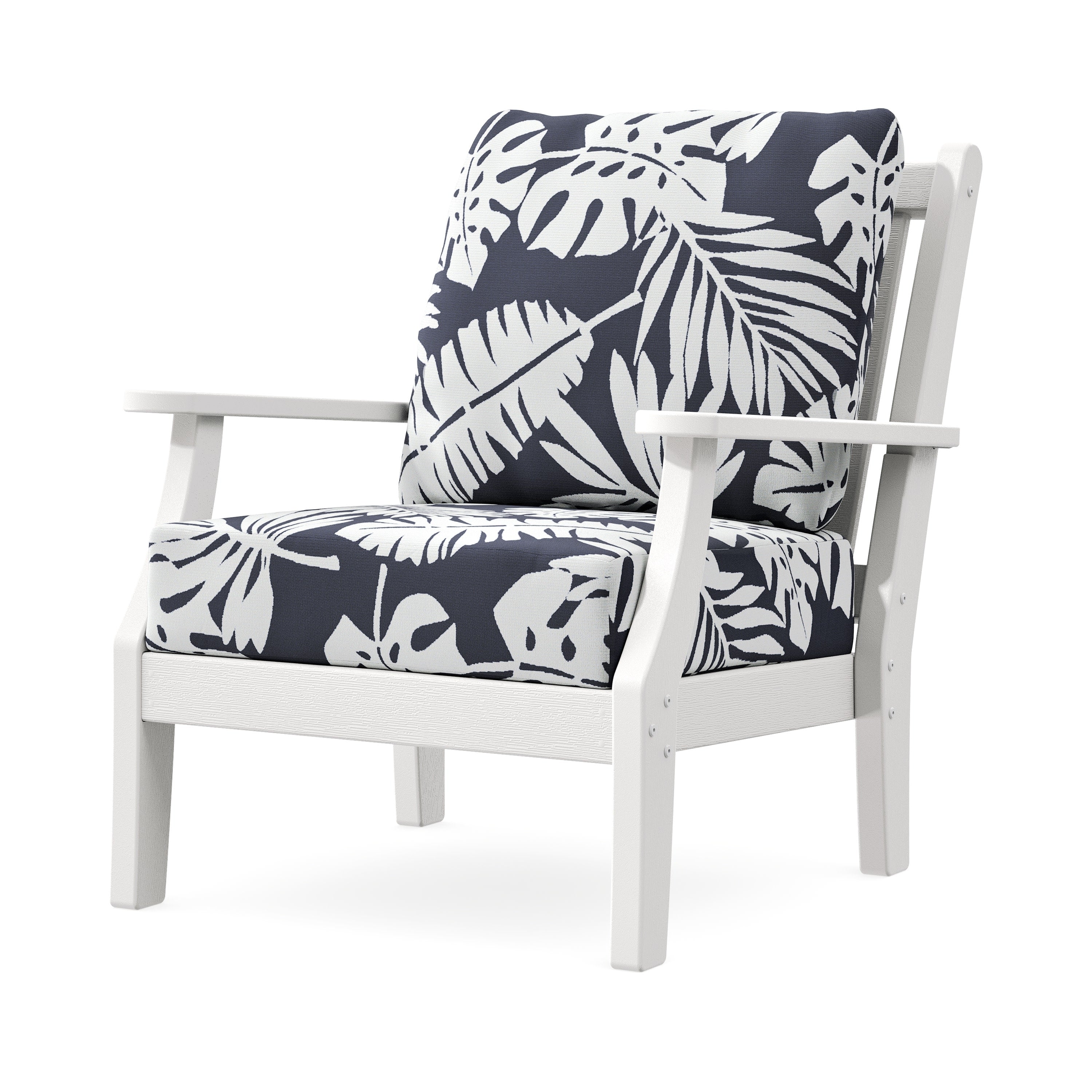 Wovendale Deep Seating Chair in Vintage White / Leaf Navy