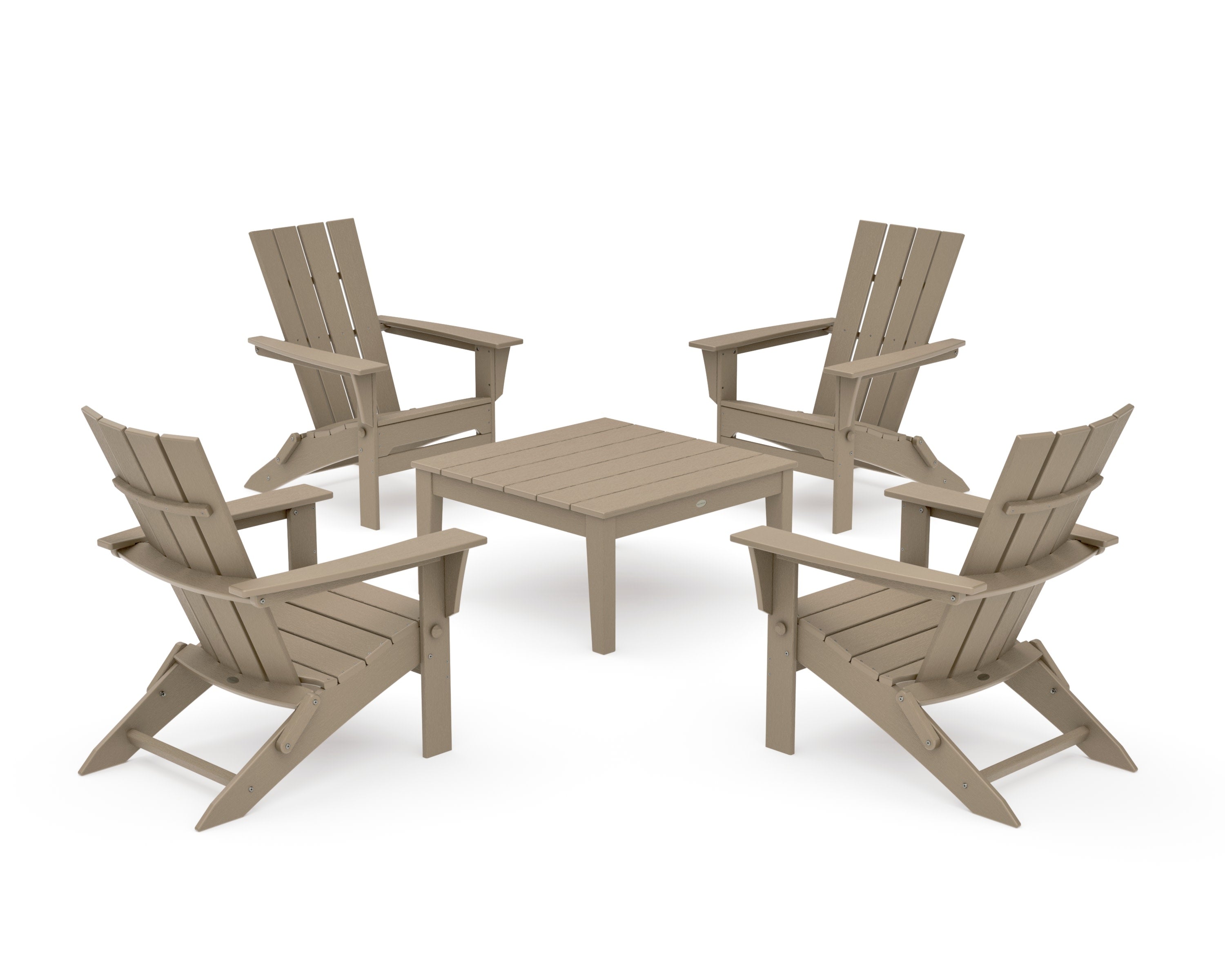 Quattro Folding Chair 5-Piece Conversation Set in Vintage Sahara