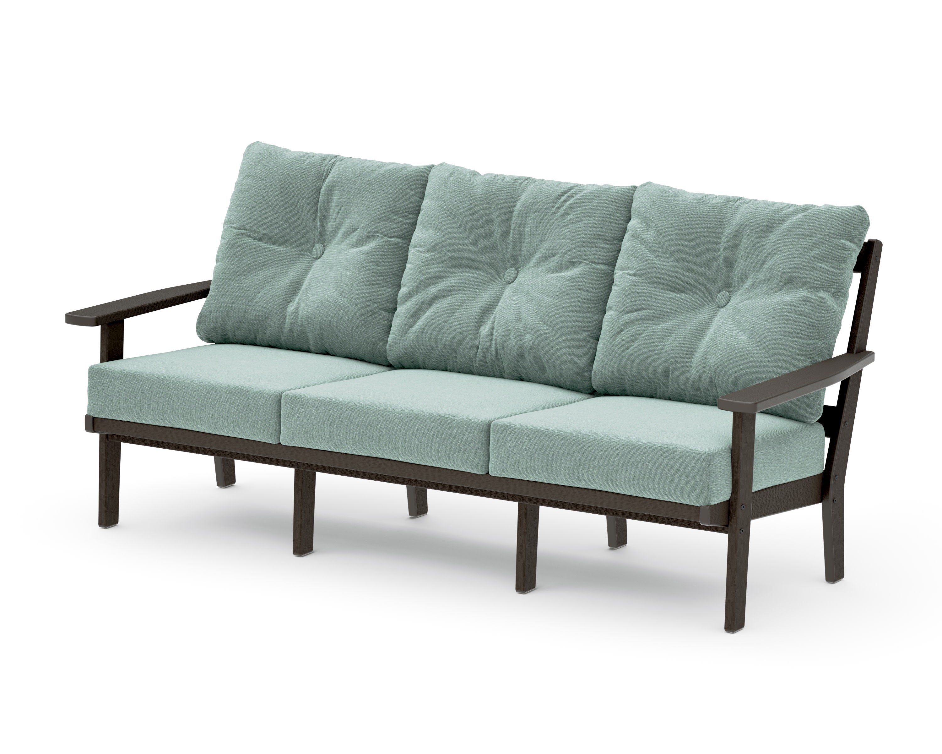 Oxford Deep Seating Sofa in Vintage Coffee / Glacier Spa