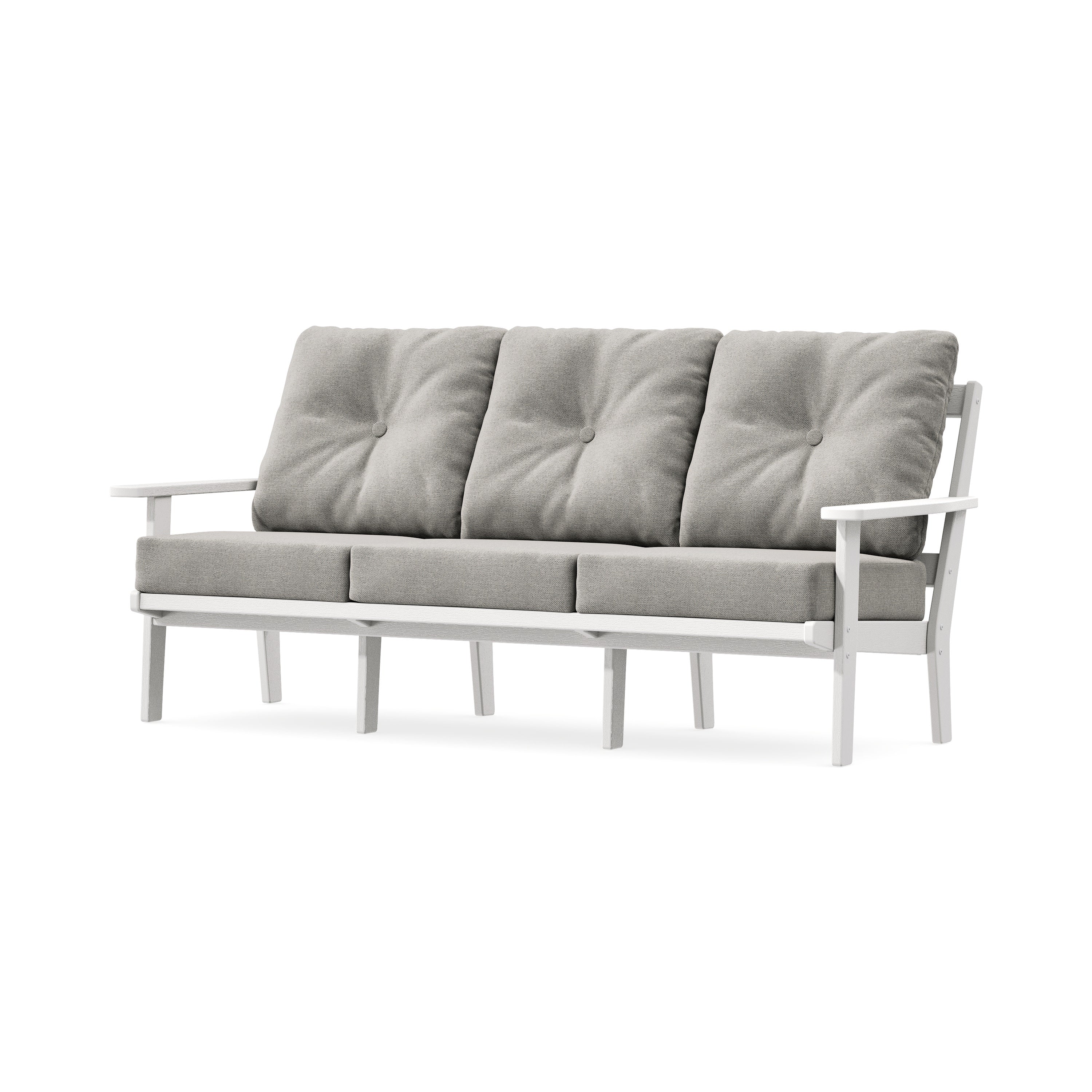 PrairieDeep Seating Sofa in Vintage White / Weathered Tweed