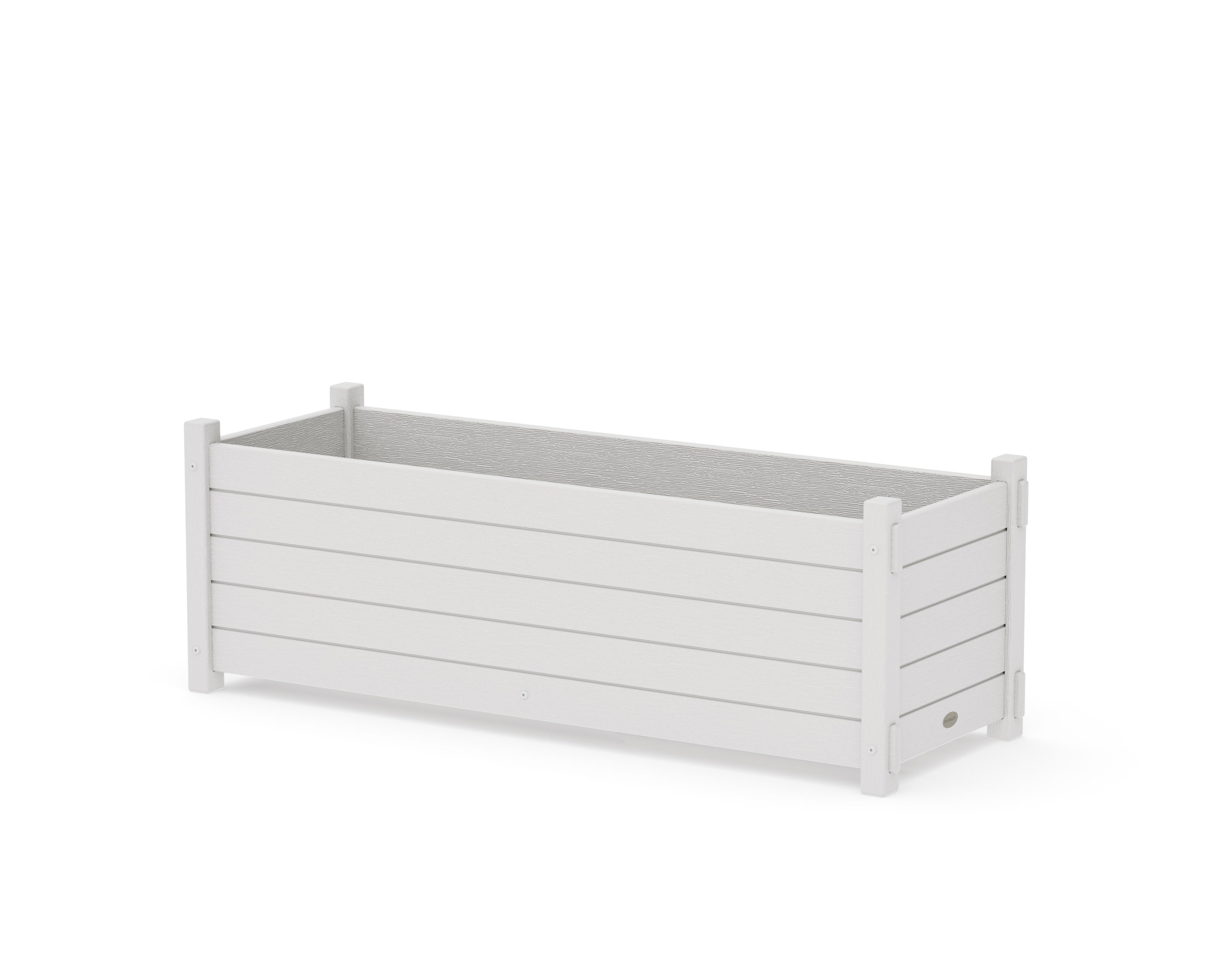 Nautical Rectangle Triple Planter Box in Vintage White
