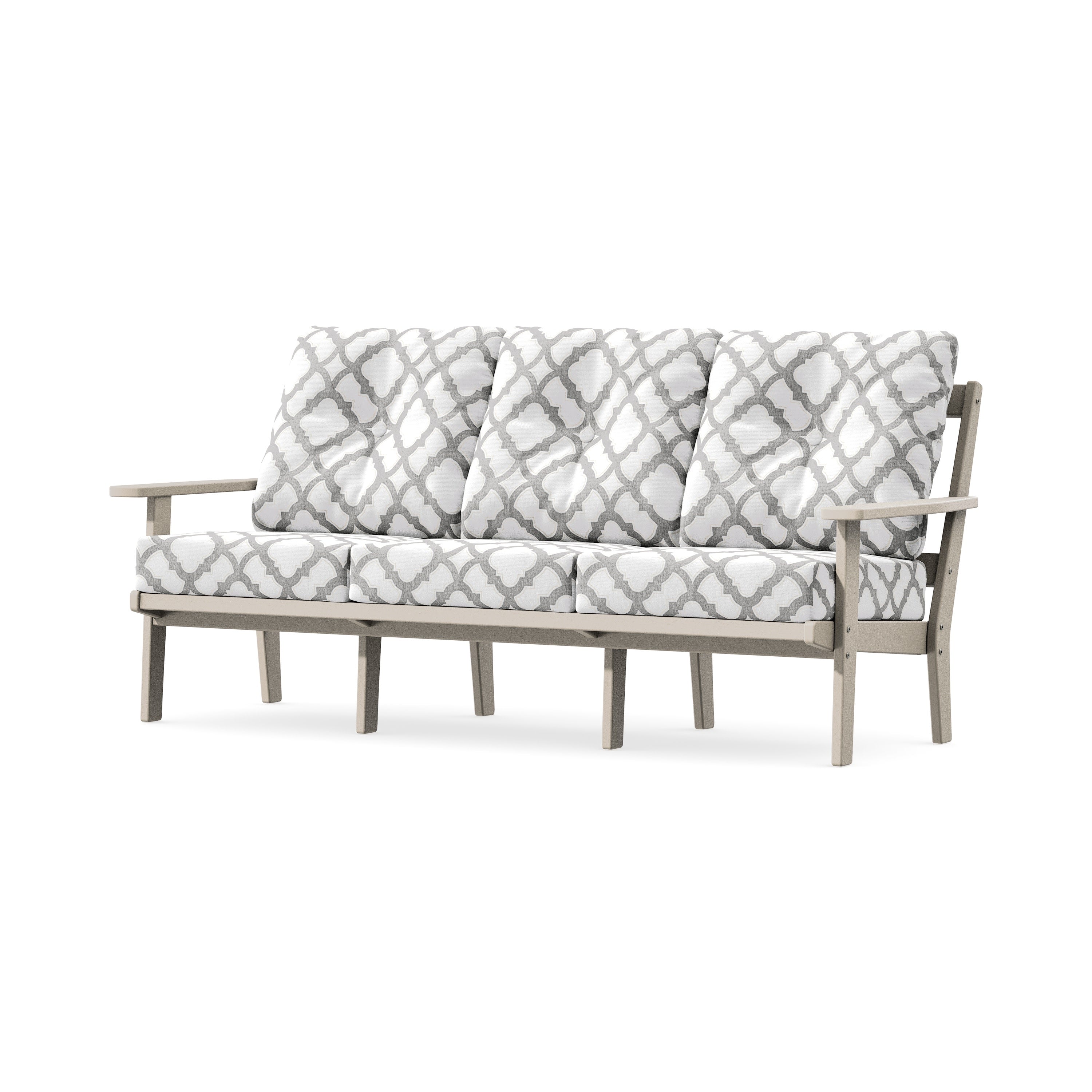 PrairieDeep Seating Sofa in Sand / Trellis Grey Mist