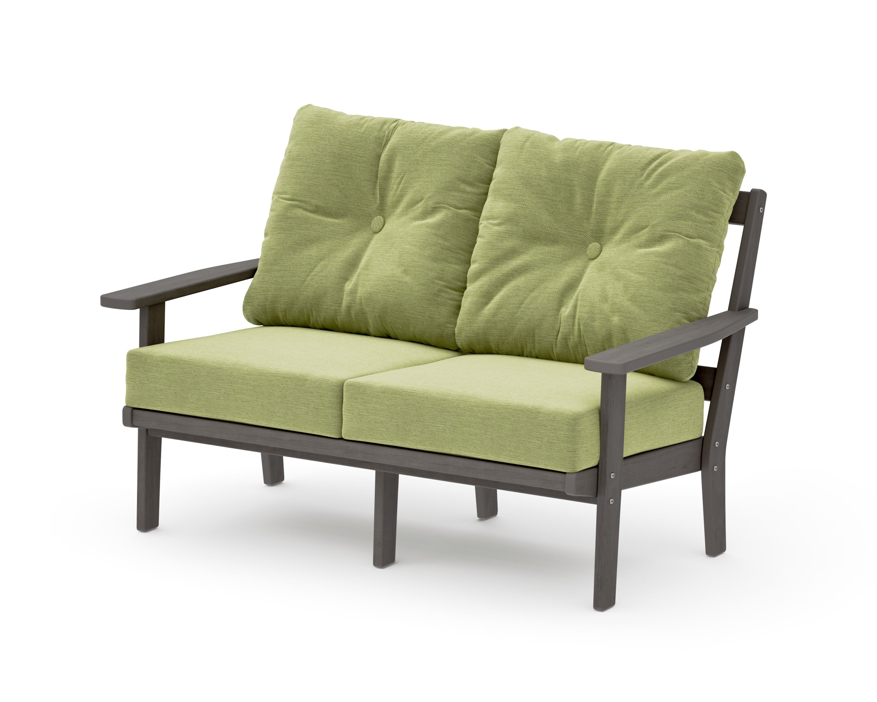 Prairie Deep SeatingLoveseat in Driftwood / Chartreuse Boucle