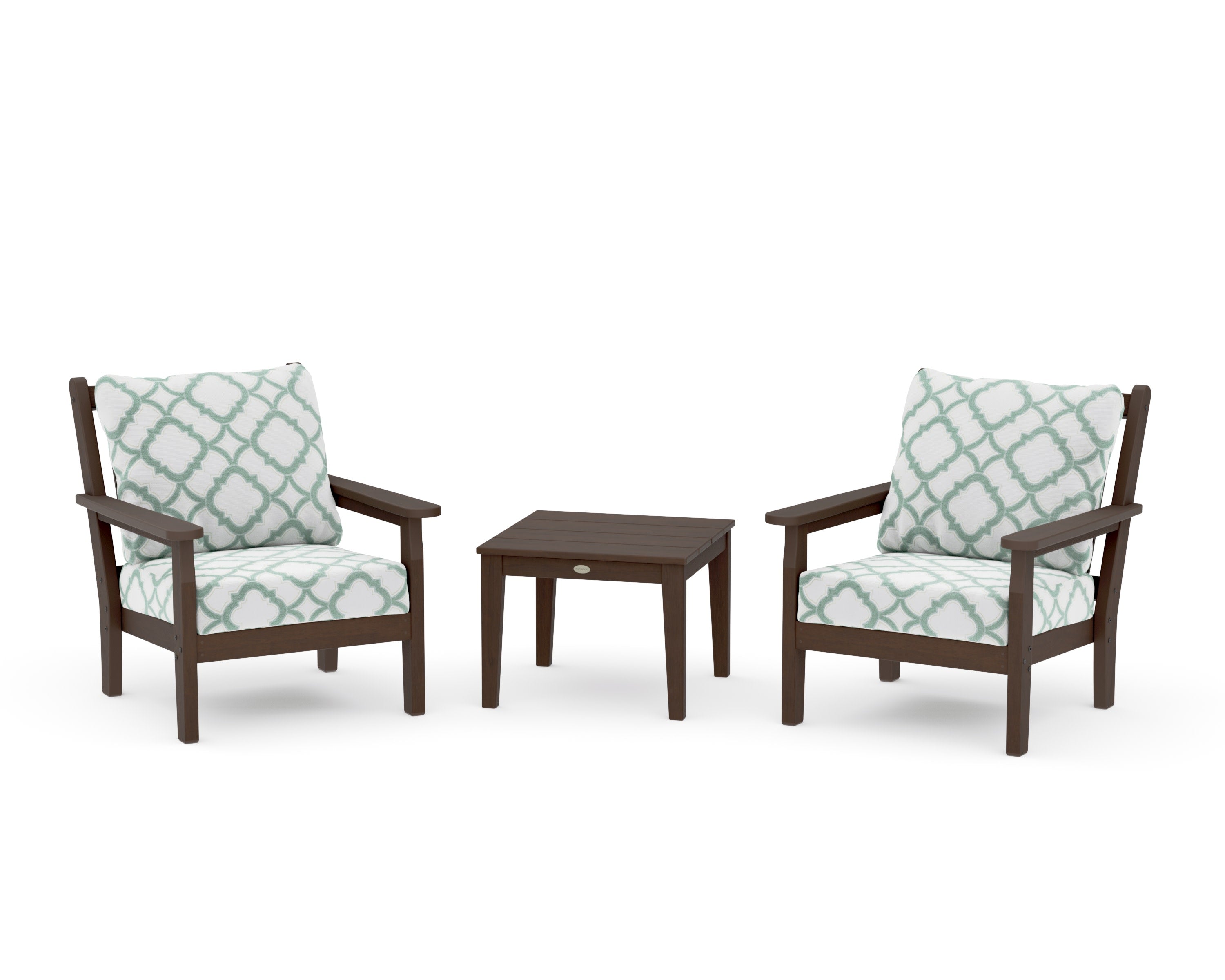 Chippendale 3-Piece Deep Seating Set in Kona / Trellis Glacier Spa