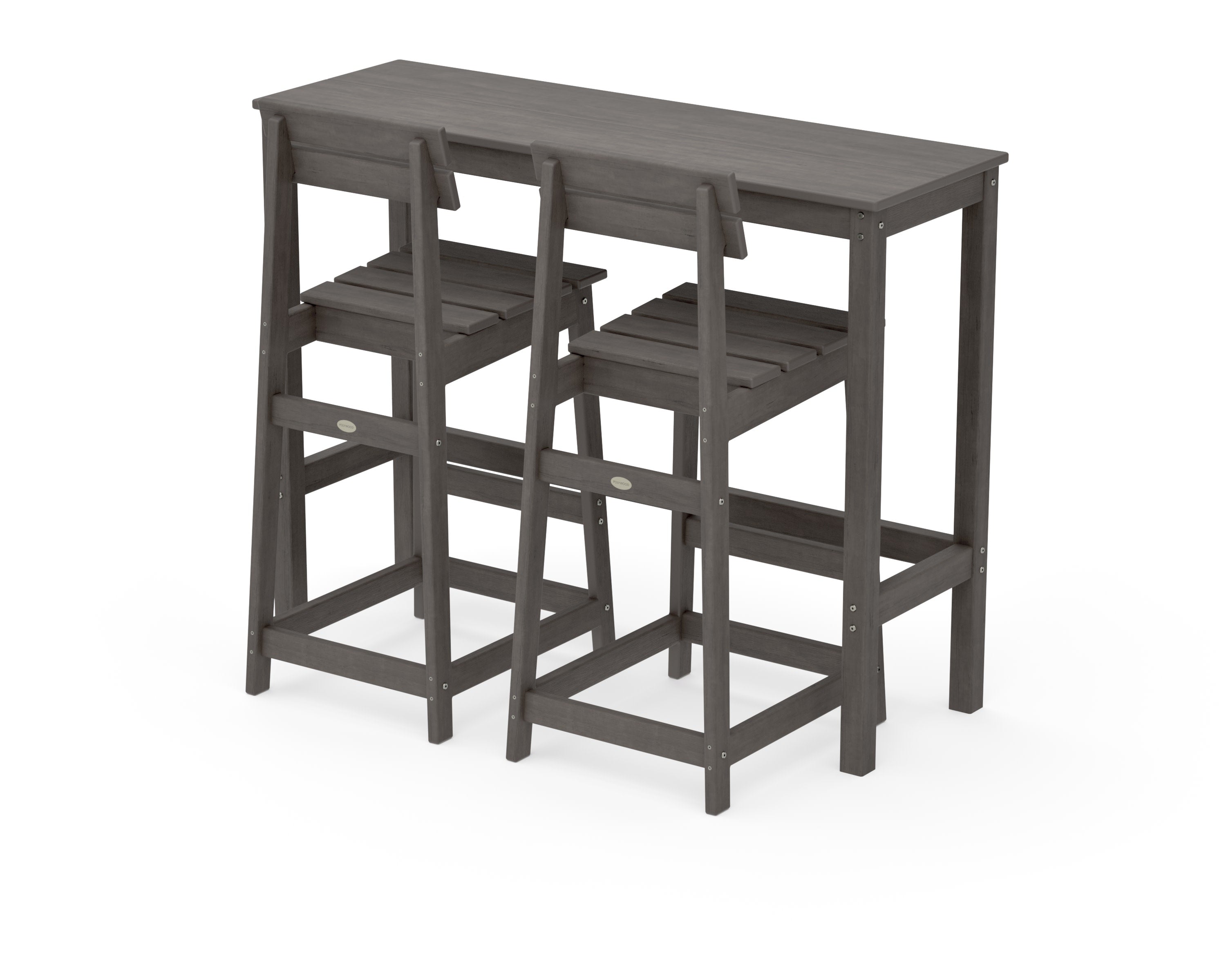 Modern Studio Plaza Bar Chair 3-Piece Balcony Set in Driftwood