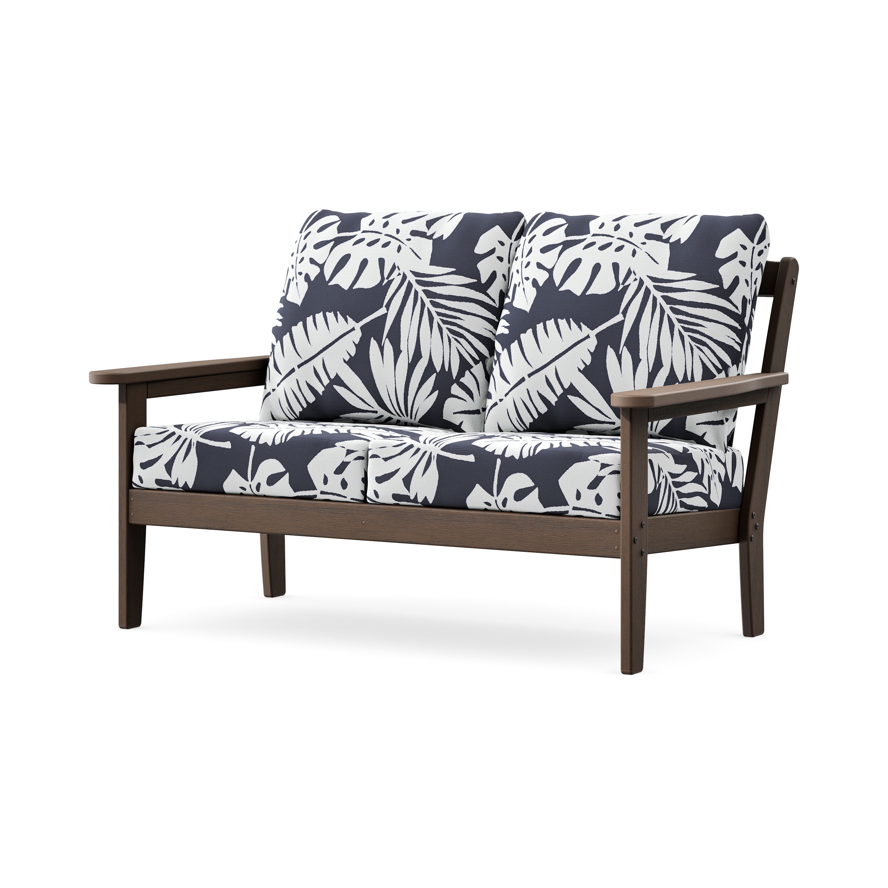 Cottage Deep Seating Loveseat in Kona / Leaf Navy