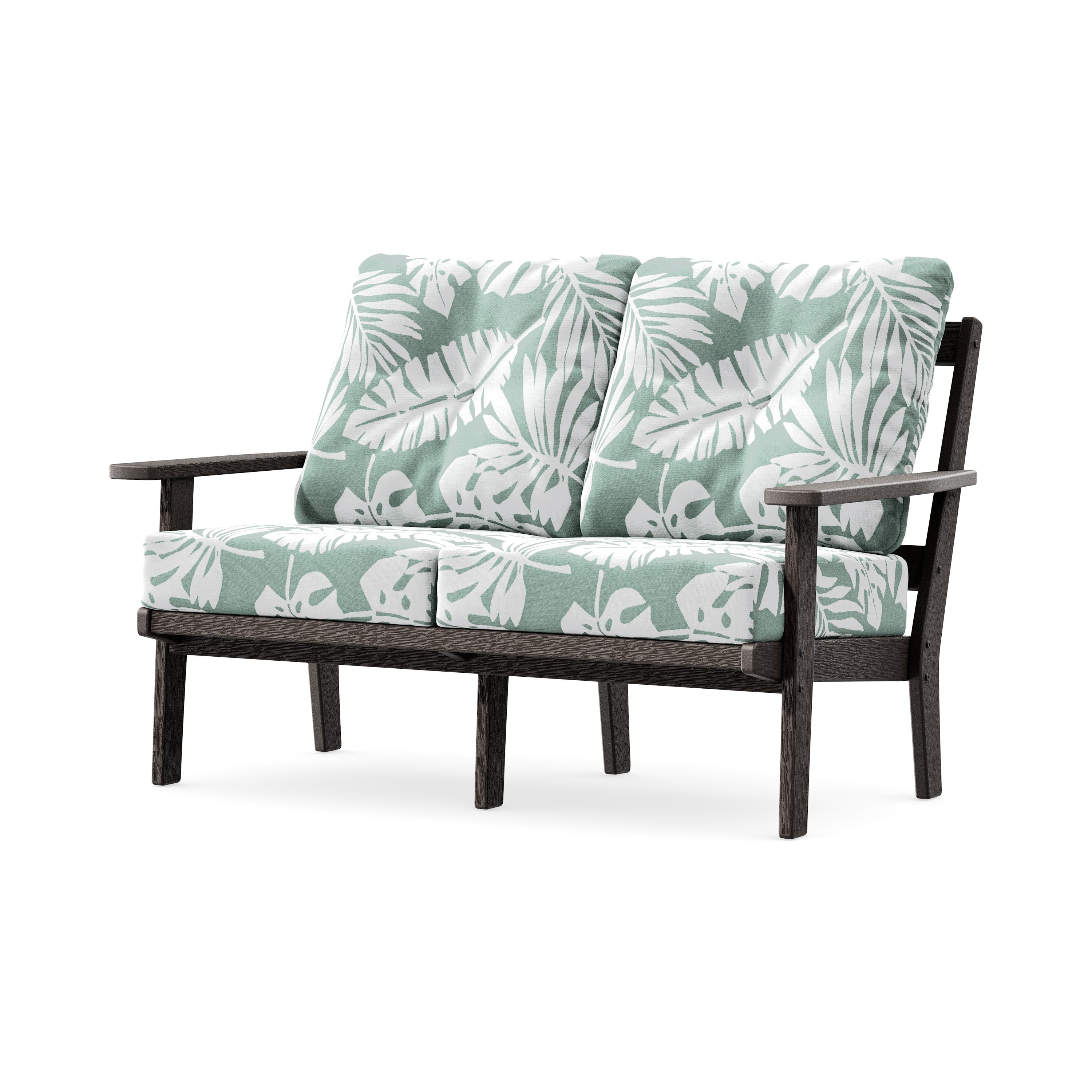 Prairie Deep SeatingLoveseat in Vintage Coffee / Leaf Glacier Spa