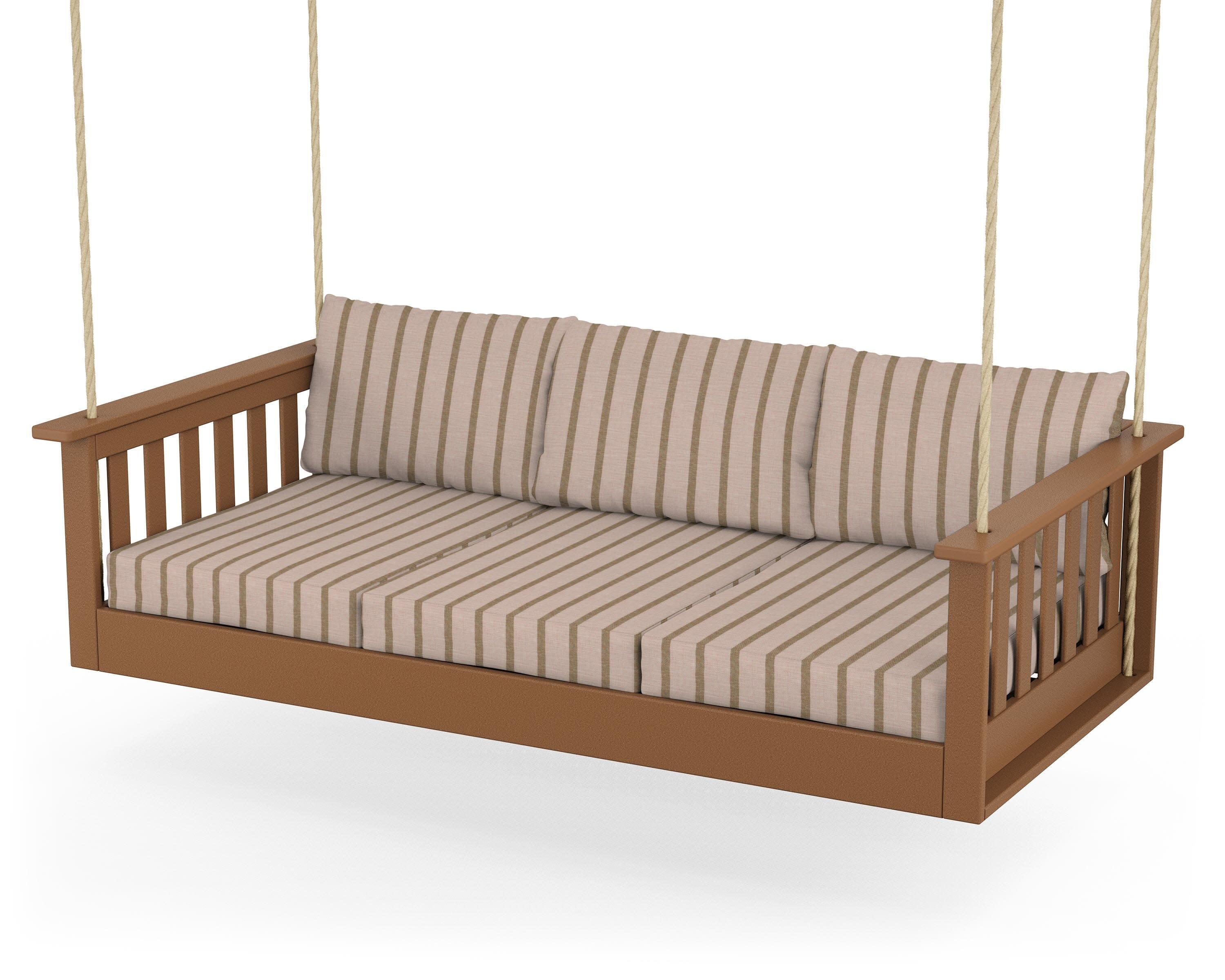 Vineyard Daybed Swing in Teak / Unwind Cameo