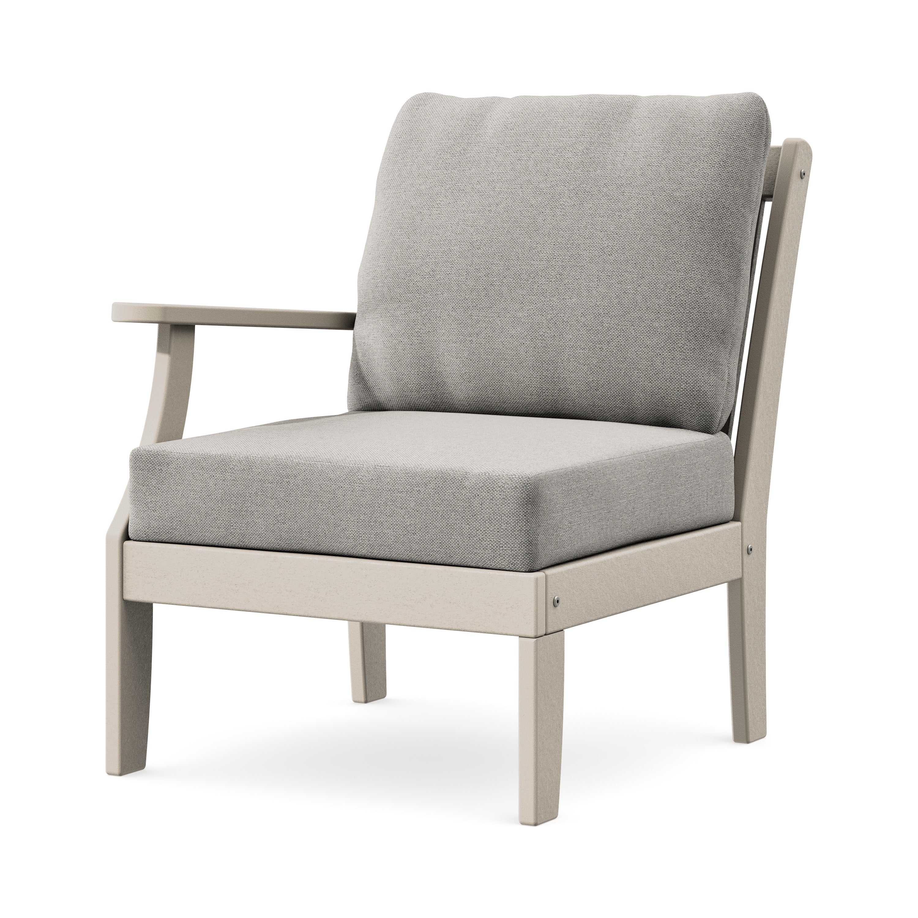 Braxton Modular Left Arm Chair in Sand / Weathered Tweed