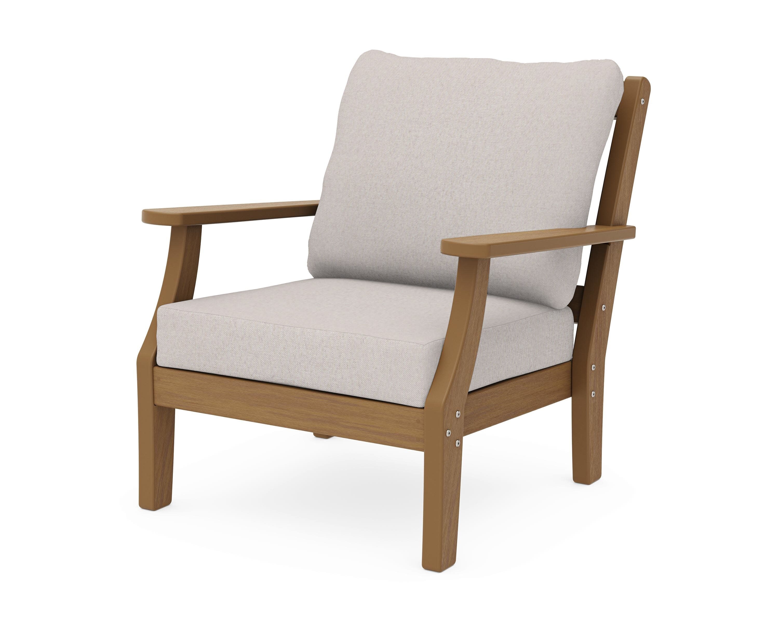 Chinoiserie Deep Seating Chair in Natural / Dune Burlap