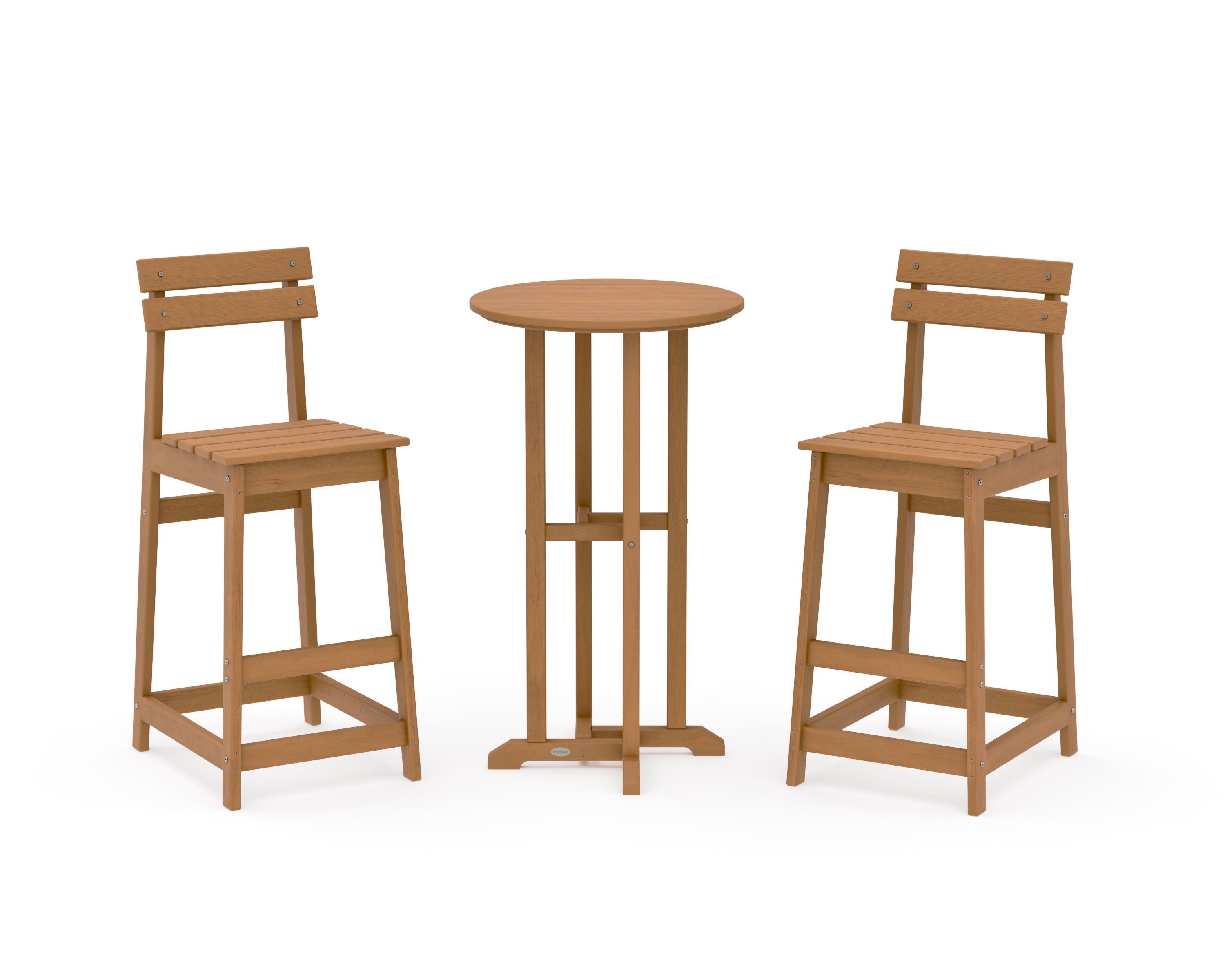Modern Studio Plaza Bar Chair 3-Piece Bistro Set in Natural