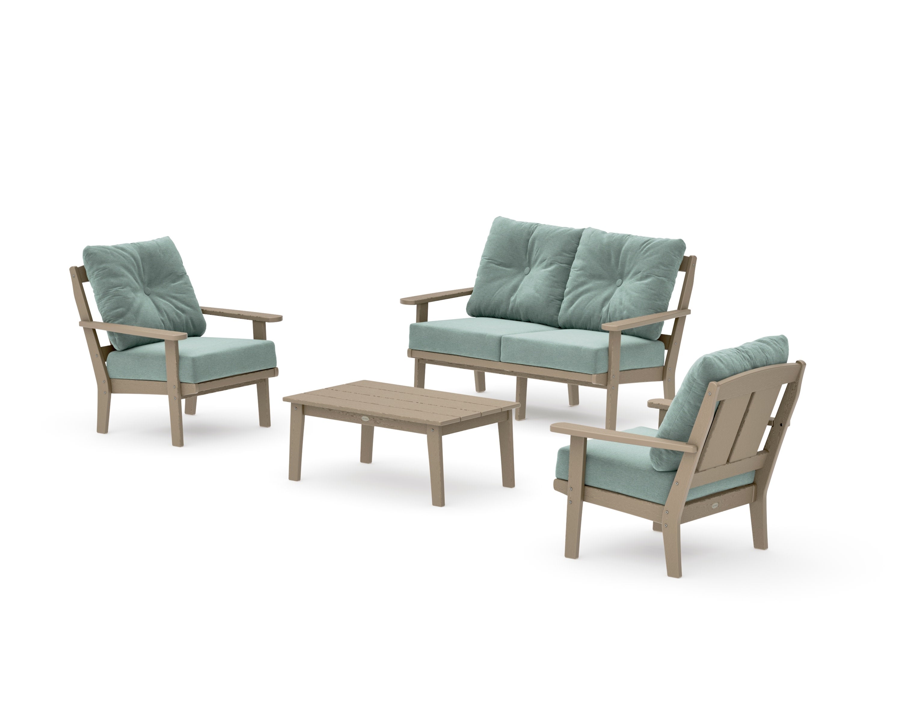 Mission 4-Piece Deep Seating Set with Loveseat in Vintage Sahara / Glacier Spa
