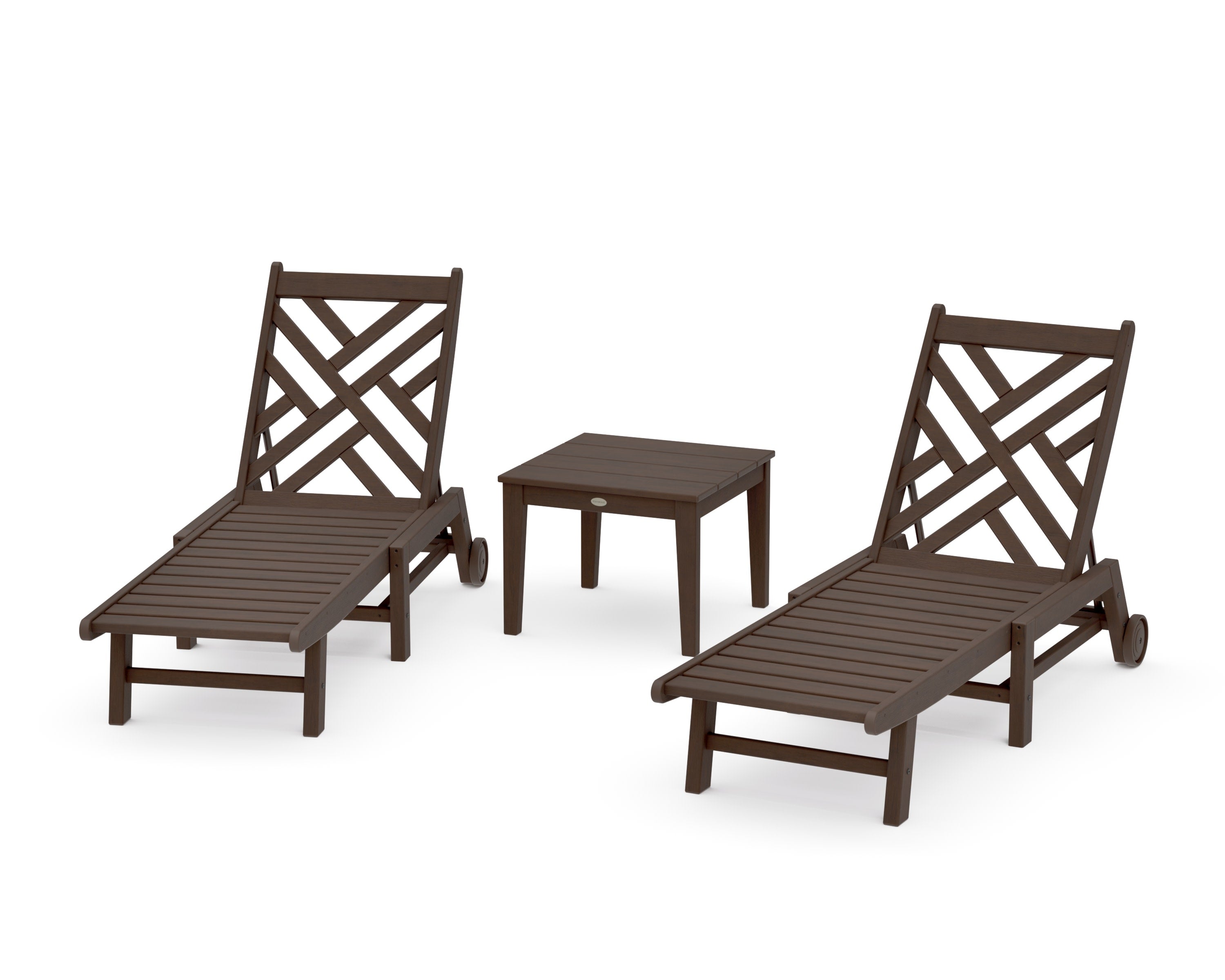 Chippendale 3-Piece Chaise Set with Wheels in Kona