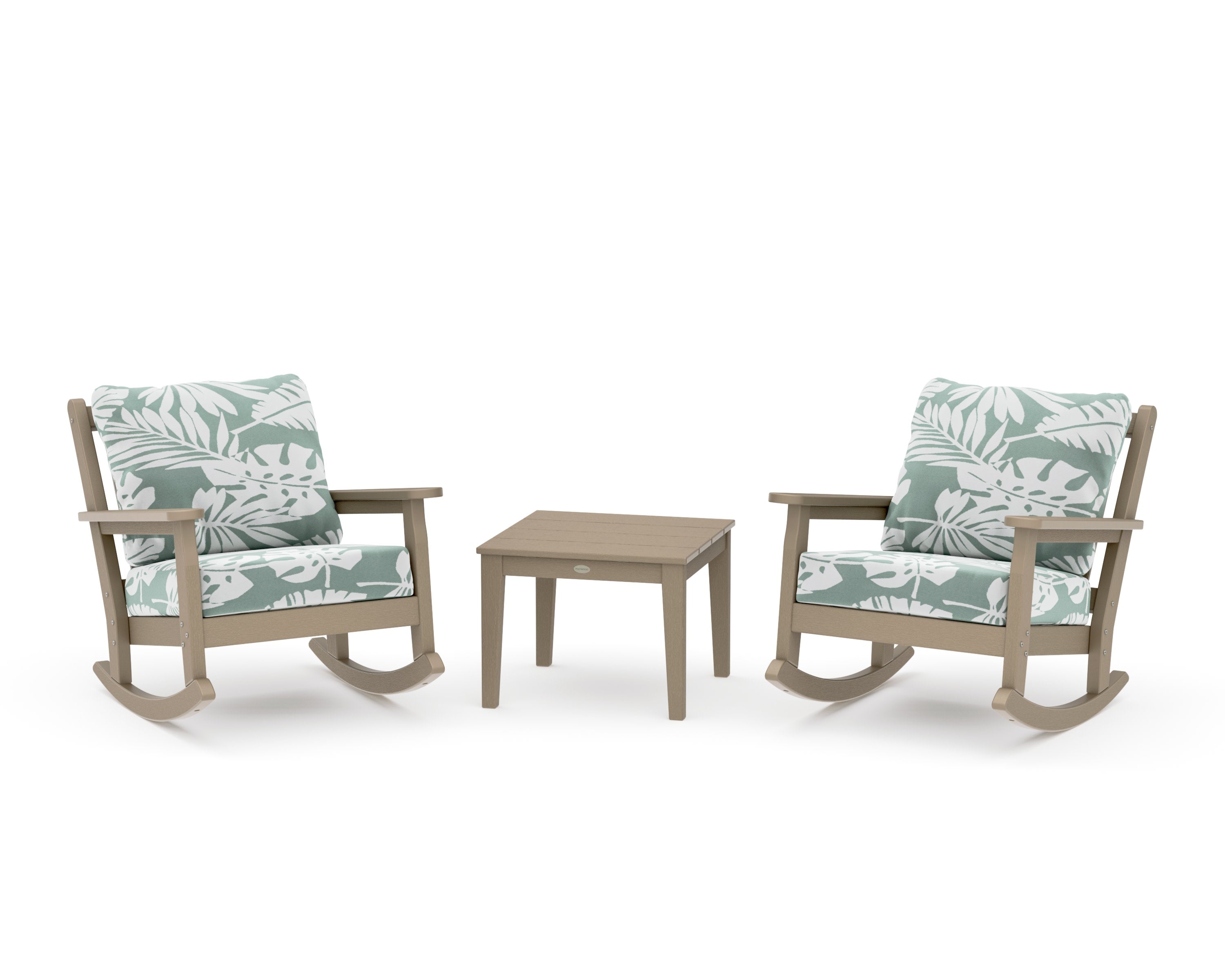 Chippendale 3-Piece Deep Seating Rocker Set in Vintage Sahara / Leaf Glacier Spa