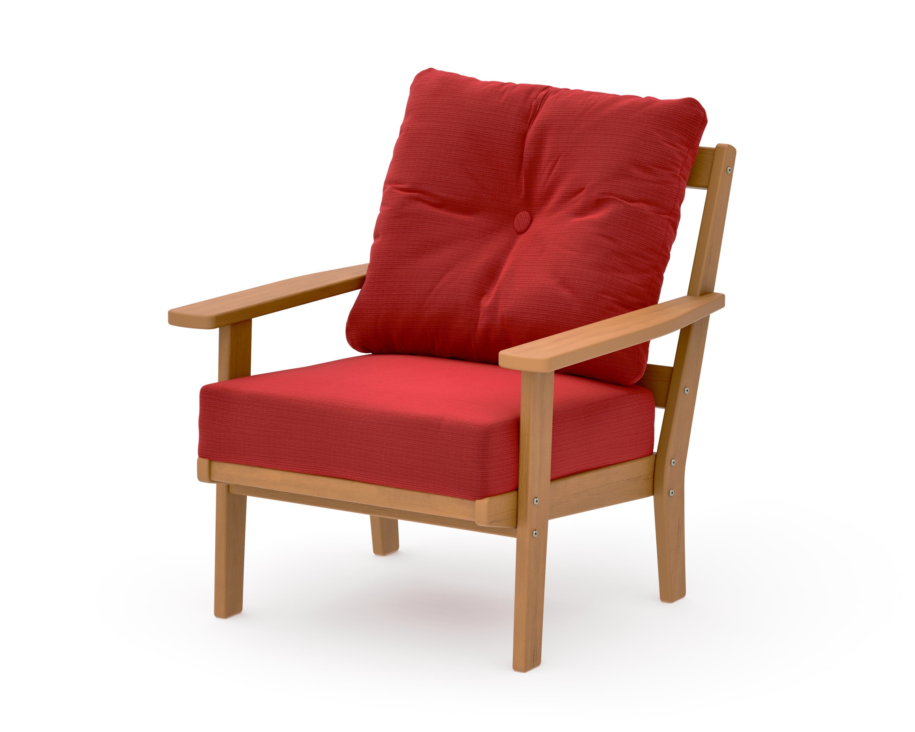 Oxford Deep Seating Chair in Natural / Crimson Linen