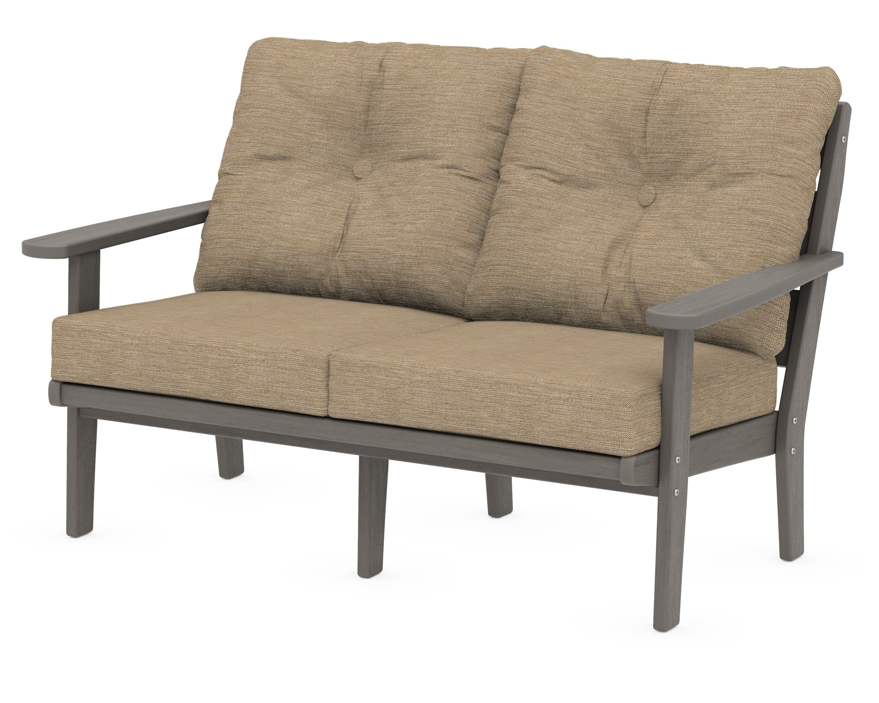 Lakeside Deep Seating Loveseat in Driftwood / Charmer Desert