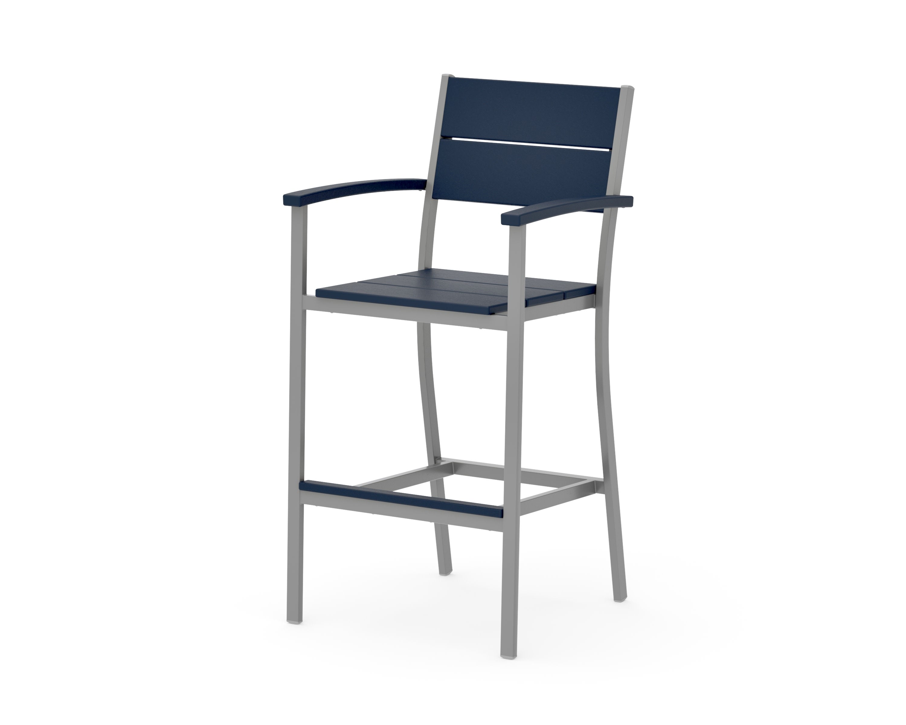 Main Street Bar Arm Chair in Silver / Navy