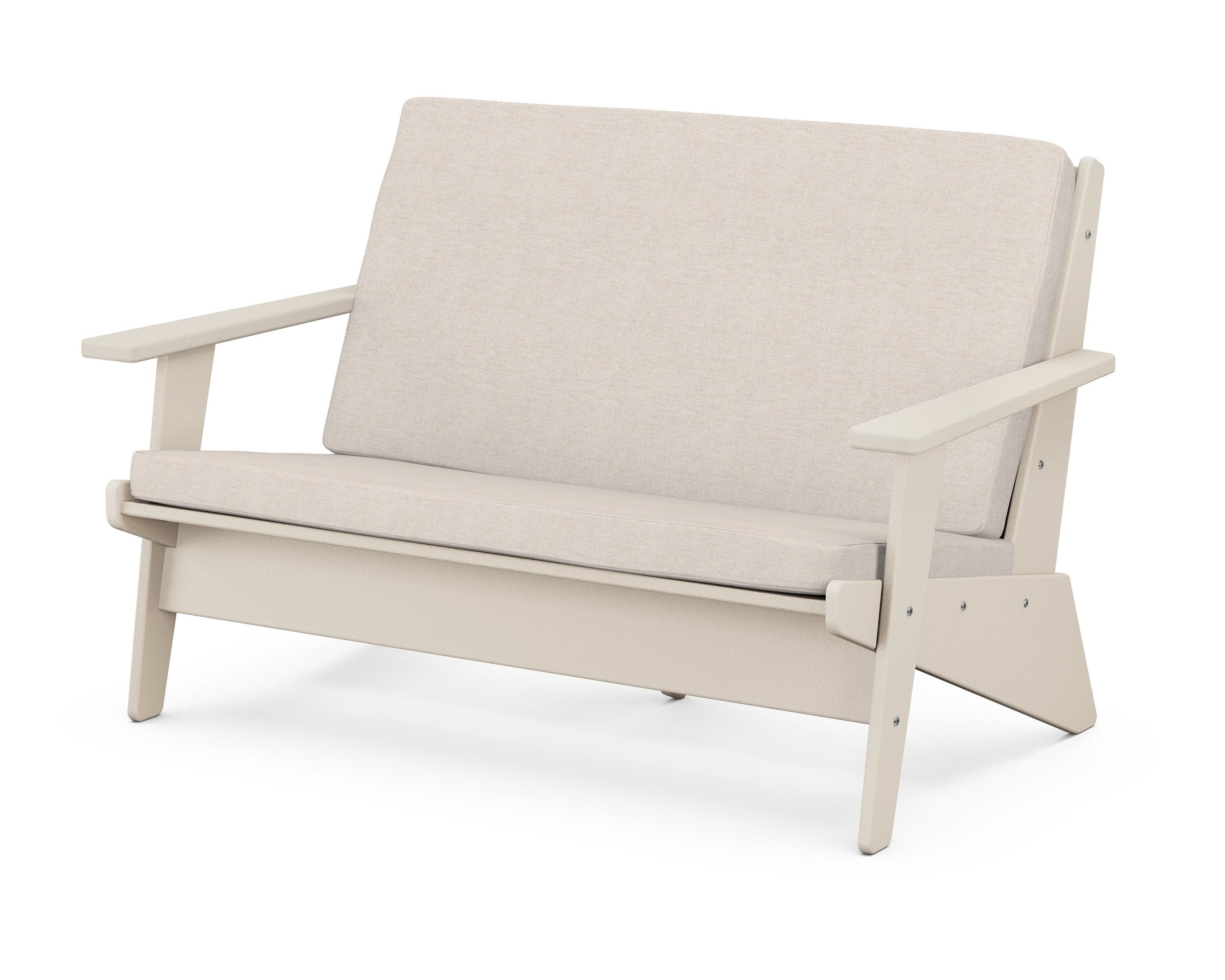 Riviera Modern Lounge Loveseat in Sand / Nuance Cloud