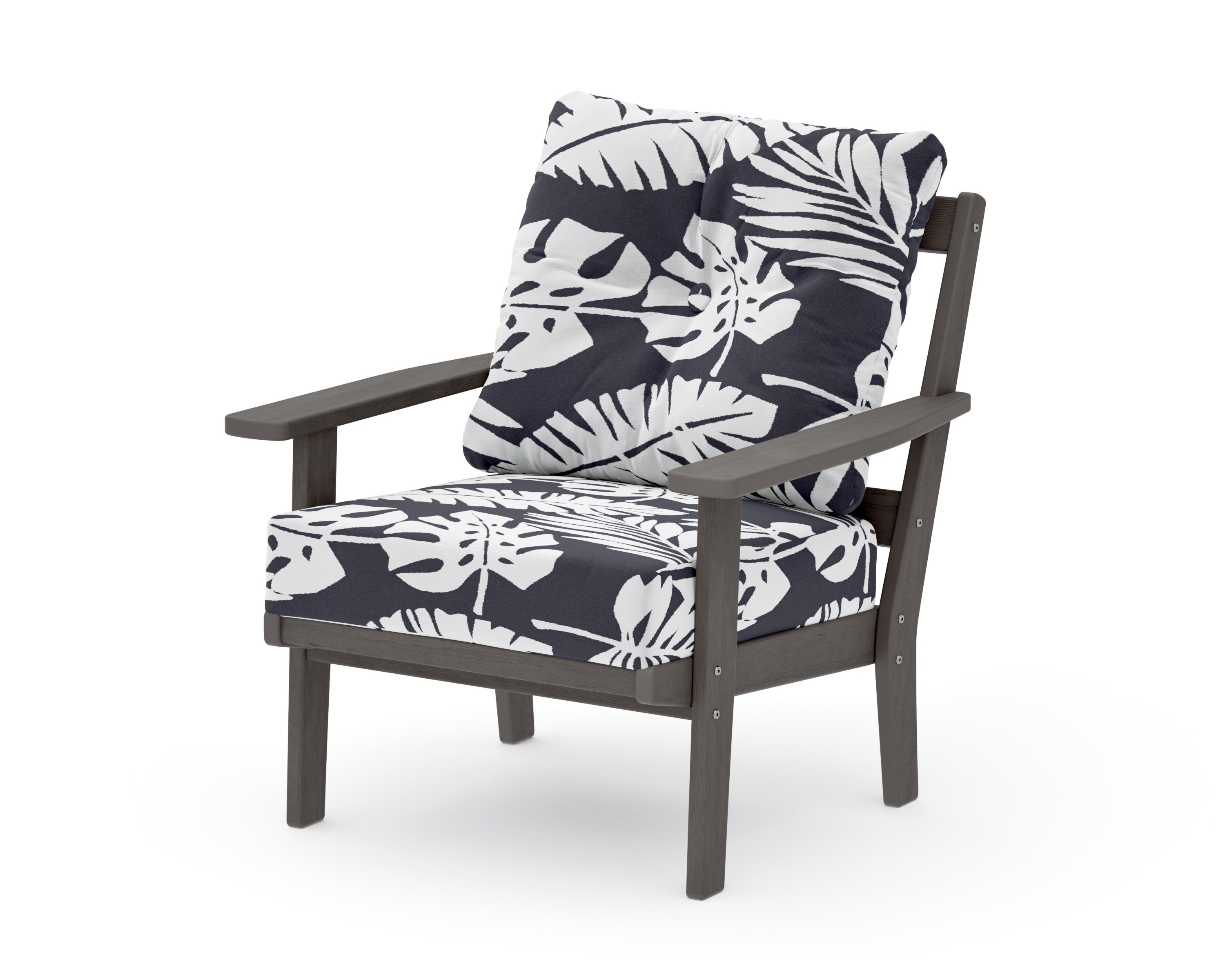 Oxford Deep Seating Chair in Driftwood / Leaf Navy