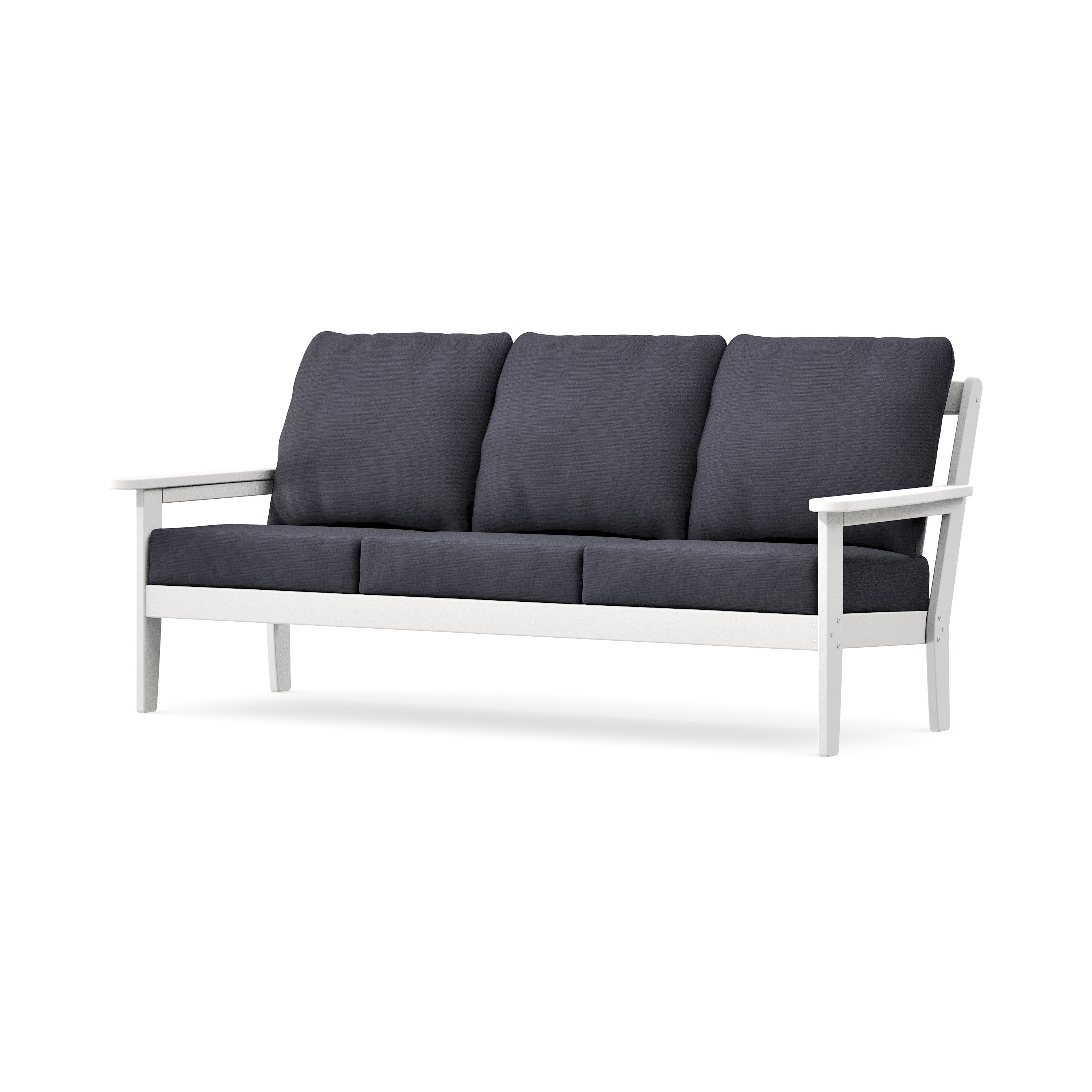 Cottage Deep Seating Sofa in White / Midnight Linen