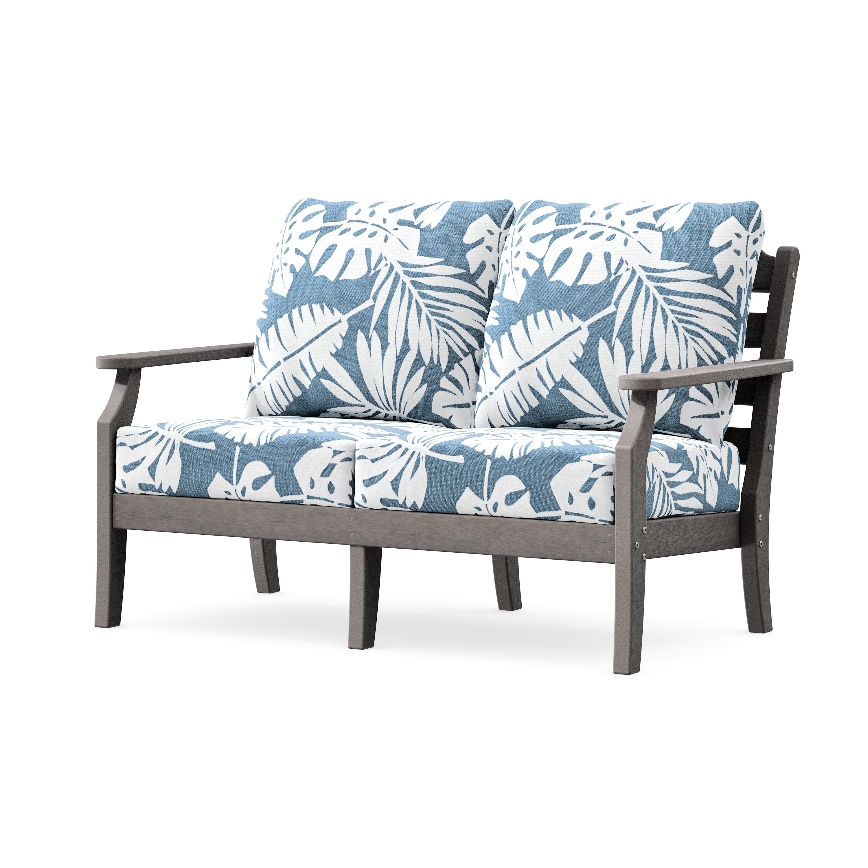 Savannah Deep Seating Loveseat in Driftwood / Leaf Sky Blue