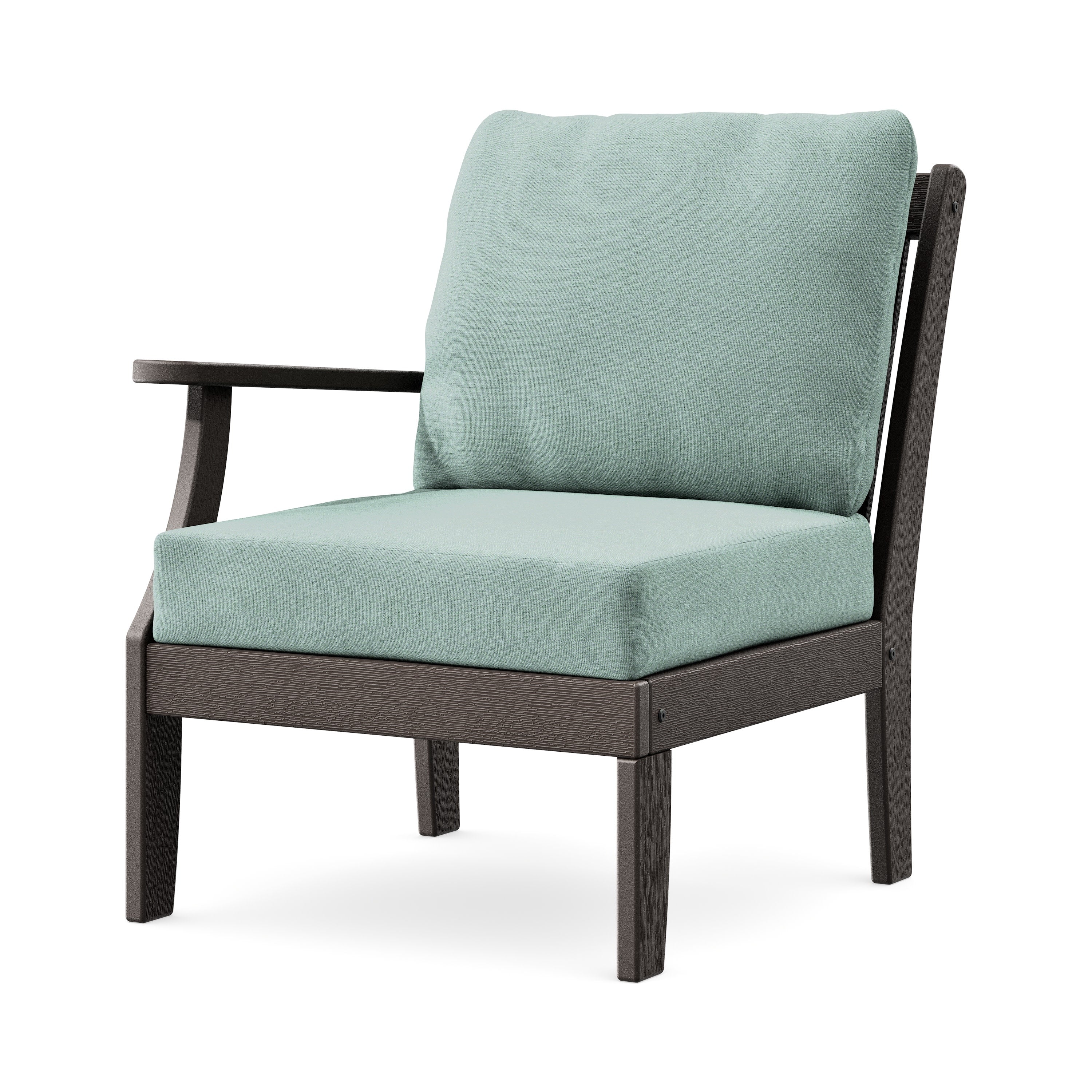 Braxton Modular Left Arm Chair in Vintage Coffee / Glacier Spa