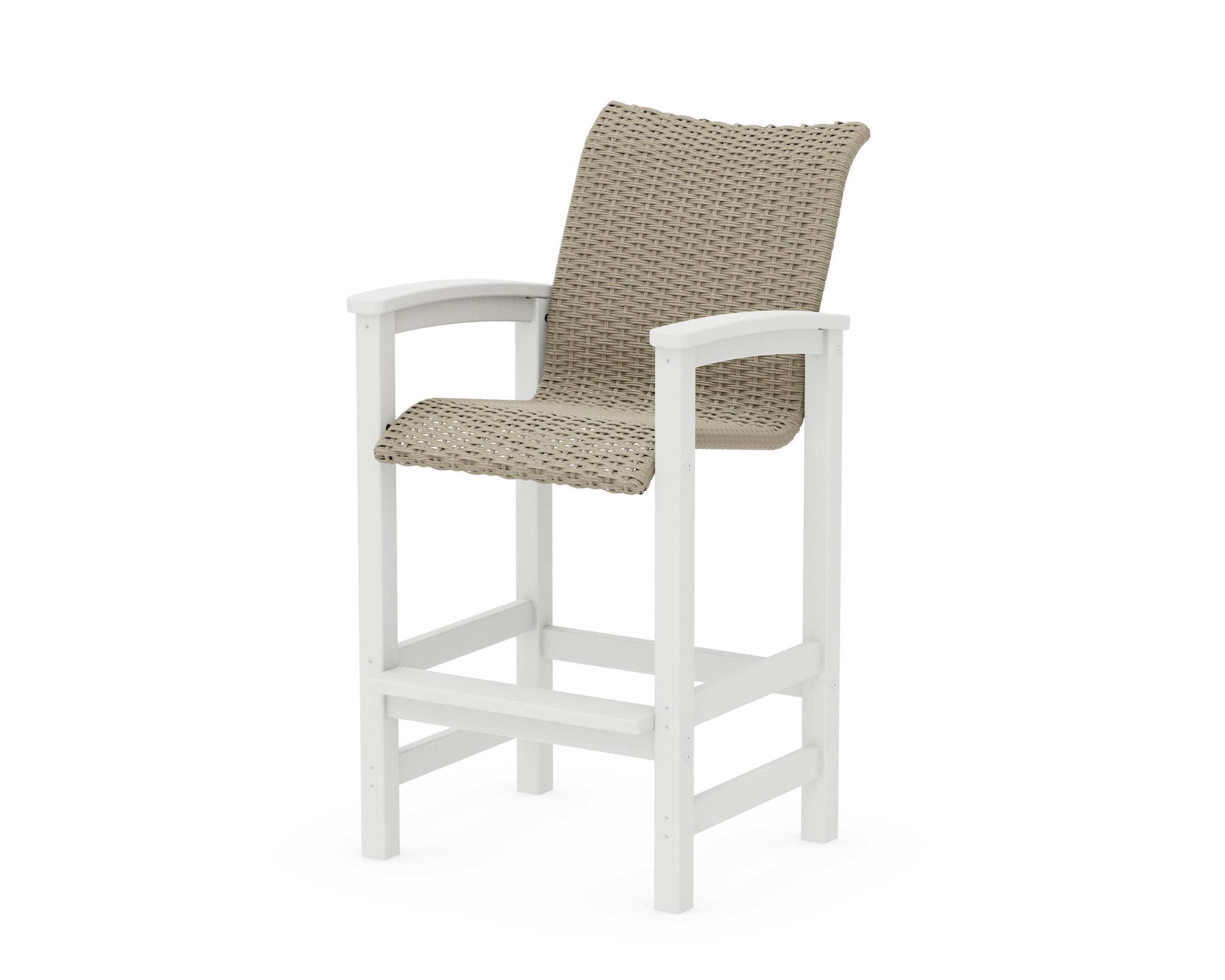 Coastal Woven Bar Chair in White / Dune Grass