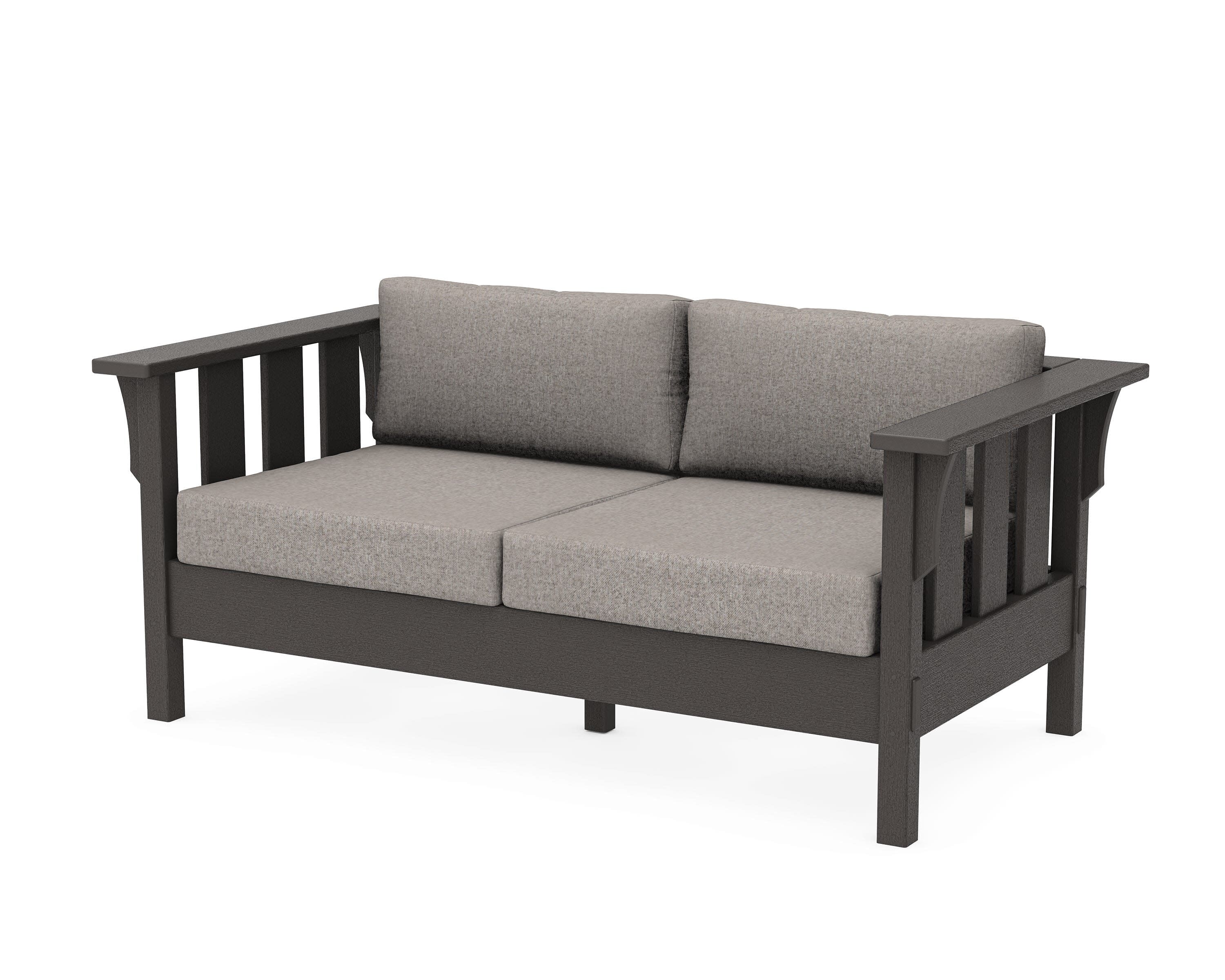 Acadia Deep Seating Loveseat in Vintage Coffee / Weathered Tweed