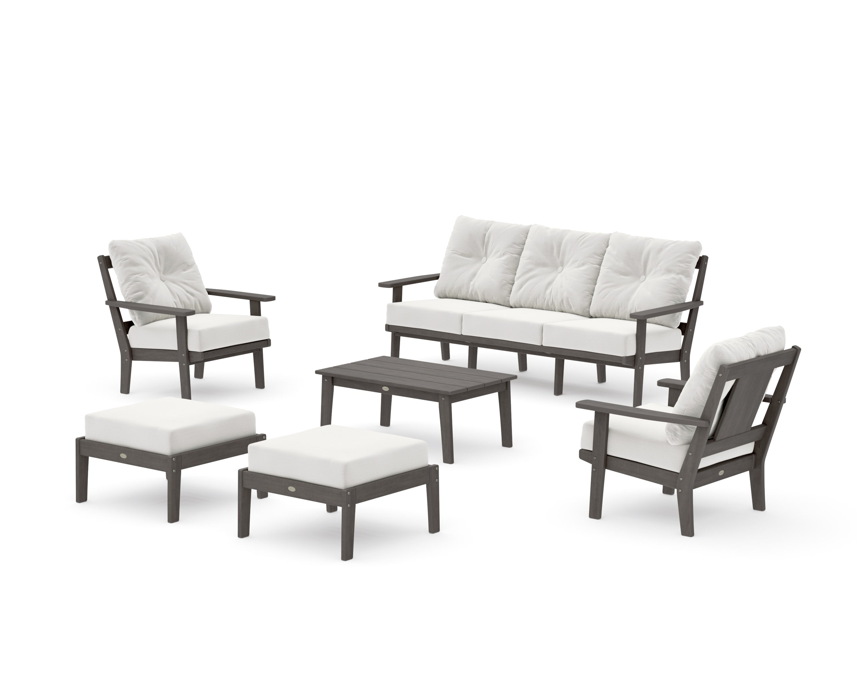 Prairie 6-Piece Lounge Sofa Set in Driftwood / Natural Linen