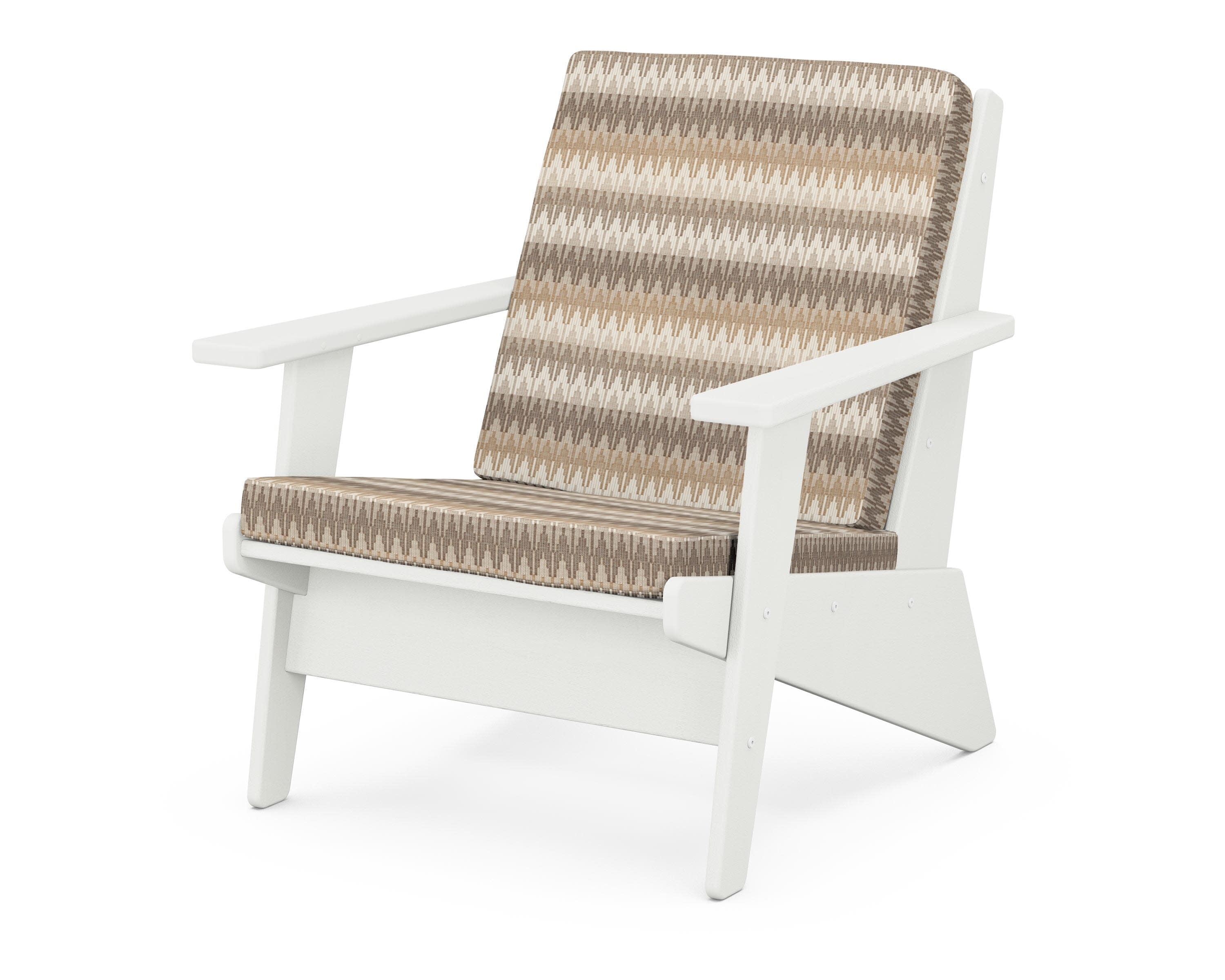 Riviera Modern Lounge Chair in Vintage White / Valley Dune