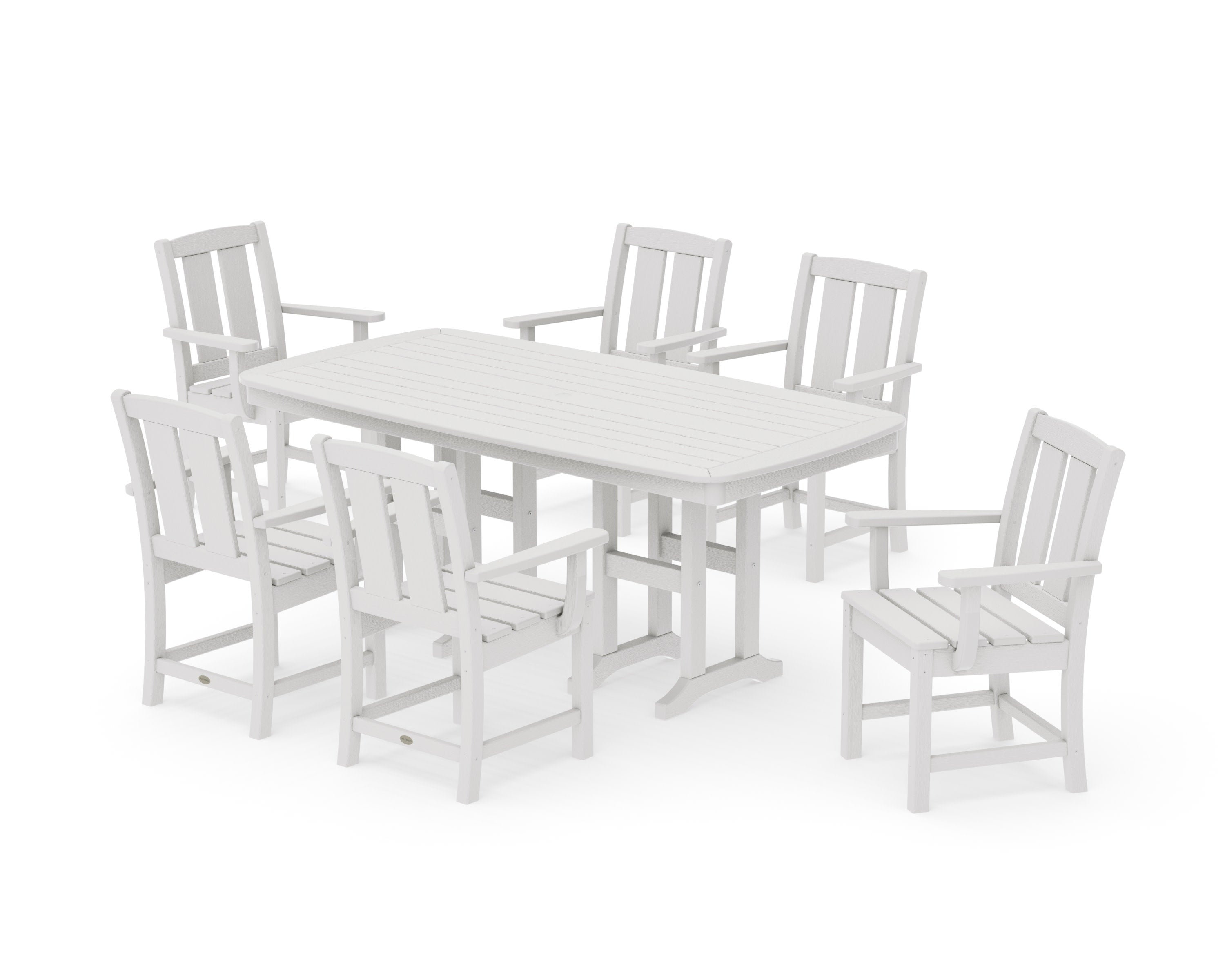 Mission Arm Chair 7-Piece Dining Set in Vintage White