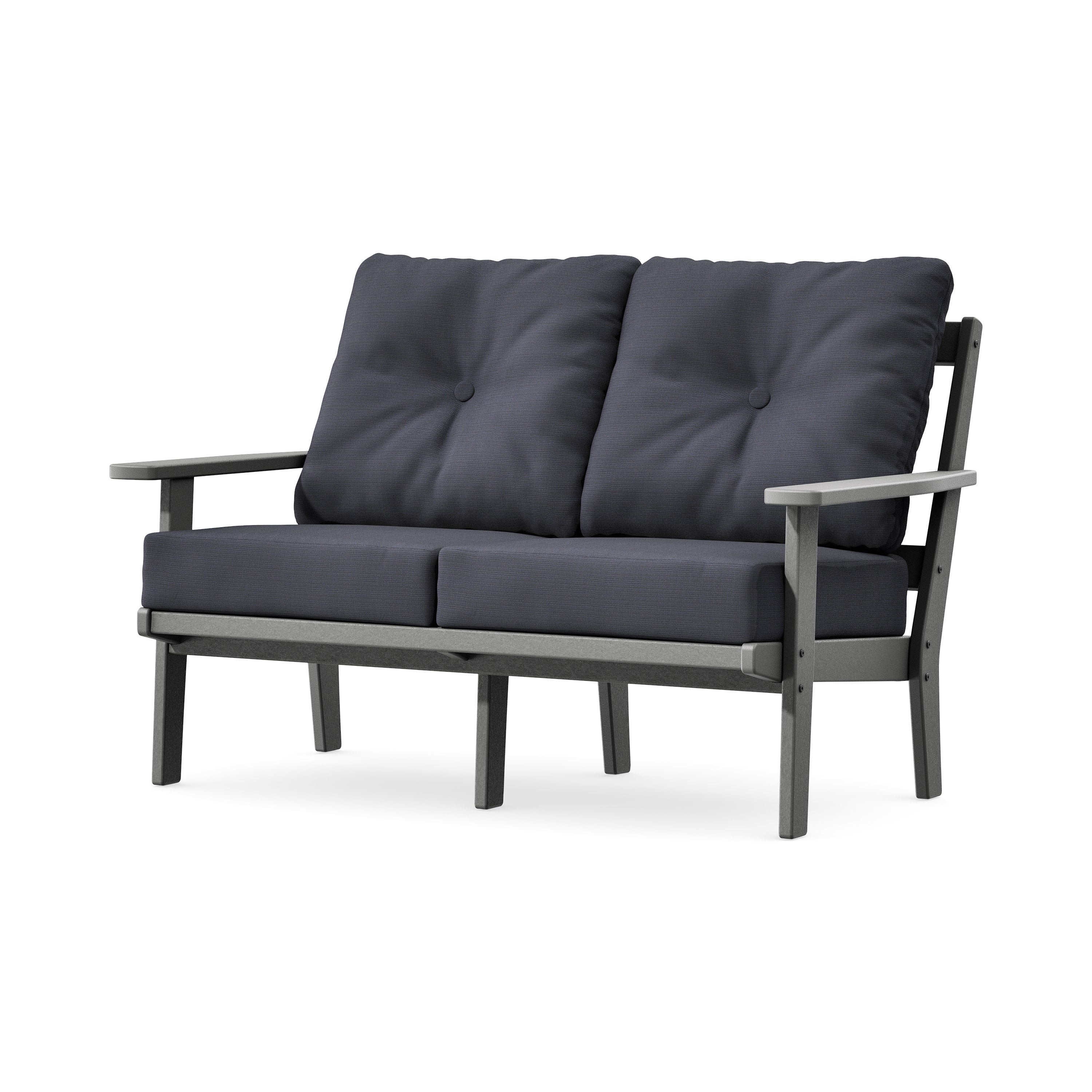 Prairie Deep SeatingLoveseat in Slate Grey / Midnight Linen