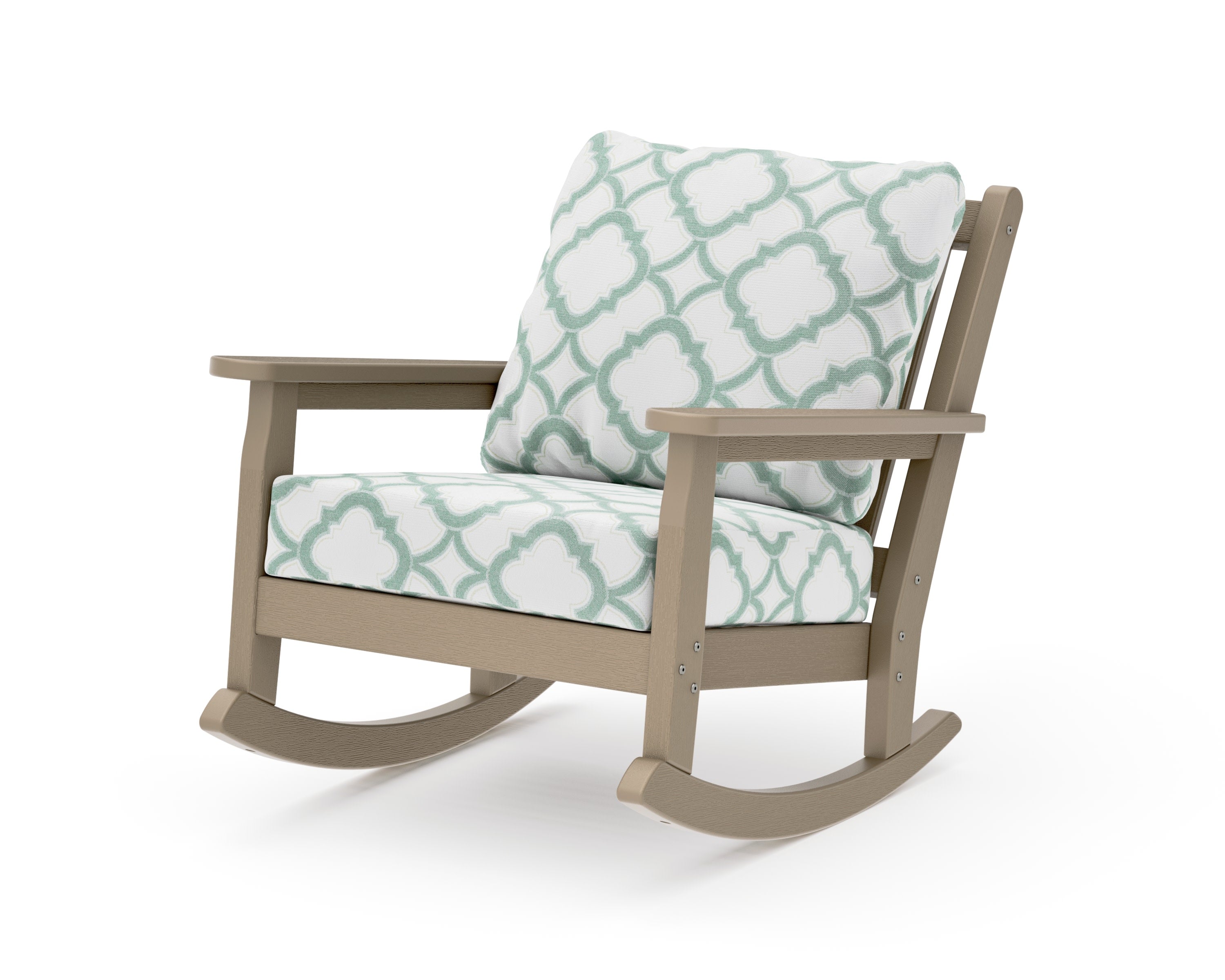 Chippendale Deep Seating Rocking Chair in Vintage Sahara / Trellis Glacier Spa