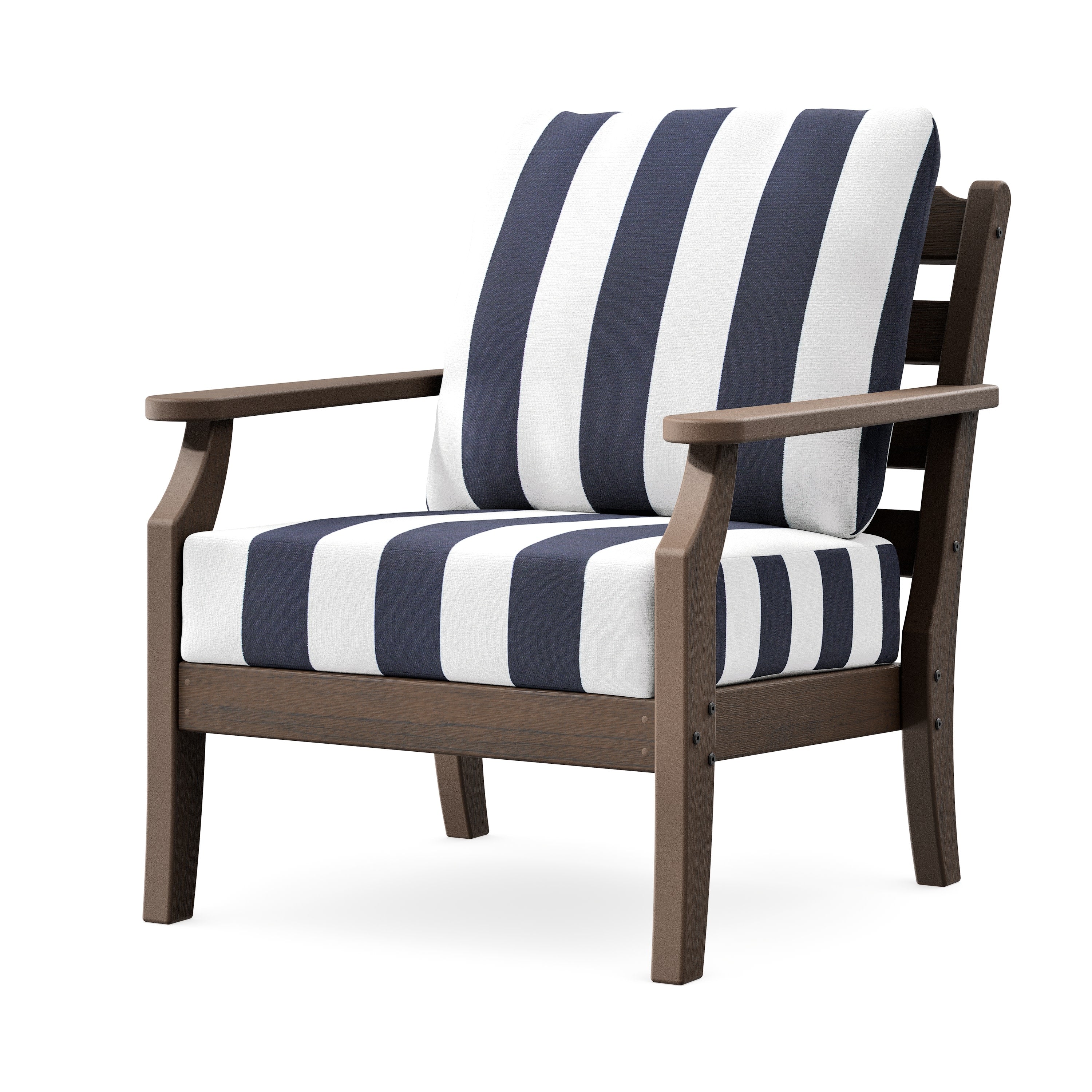 Savannah Deep Seating Chair in Kona / Cabana Stripe Navy