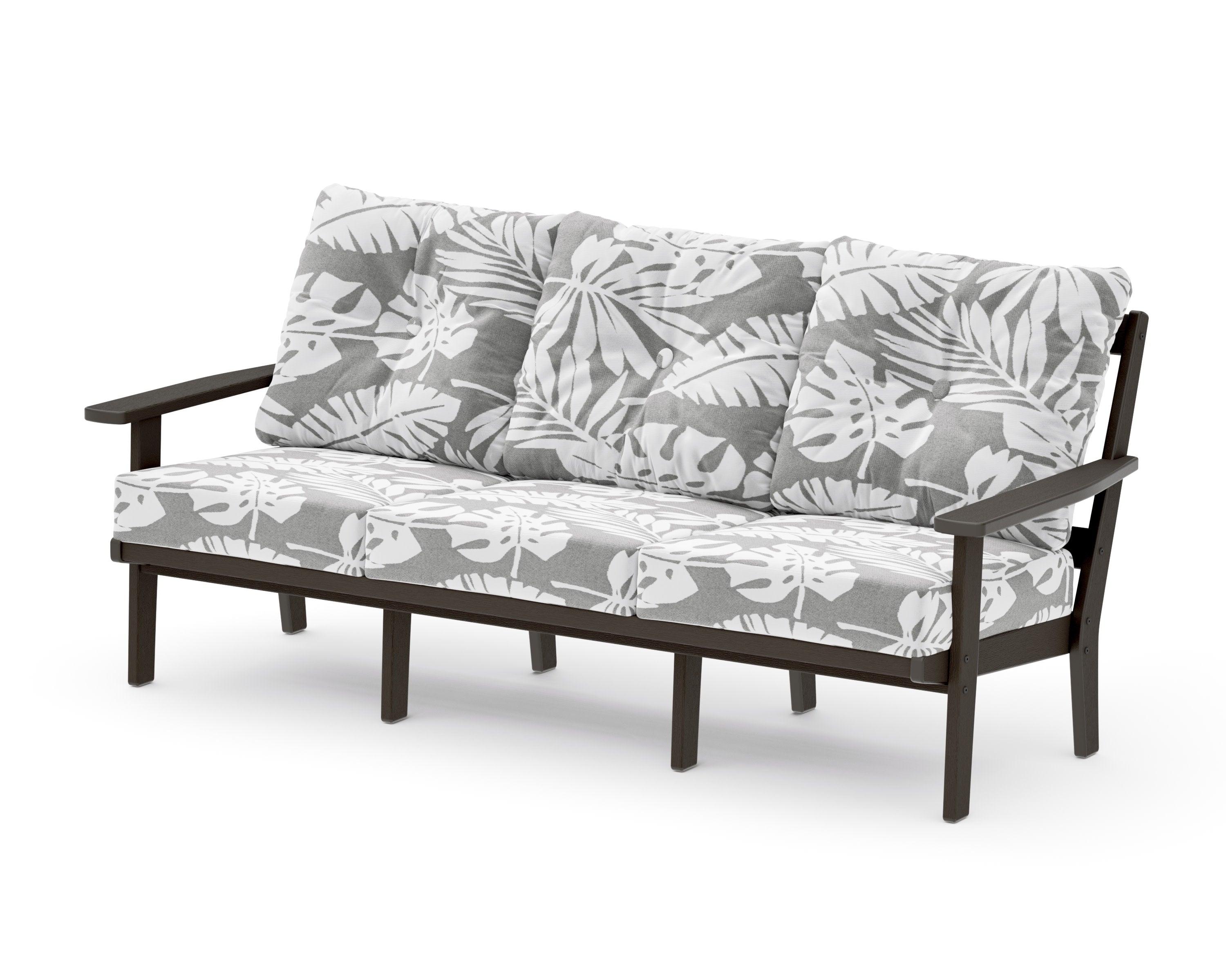 Oxford Deep Seating Sofa in Vintage Coffee / Leaf Grey Mist