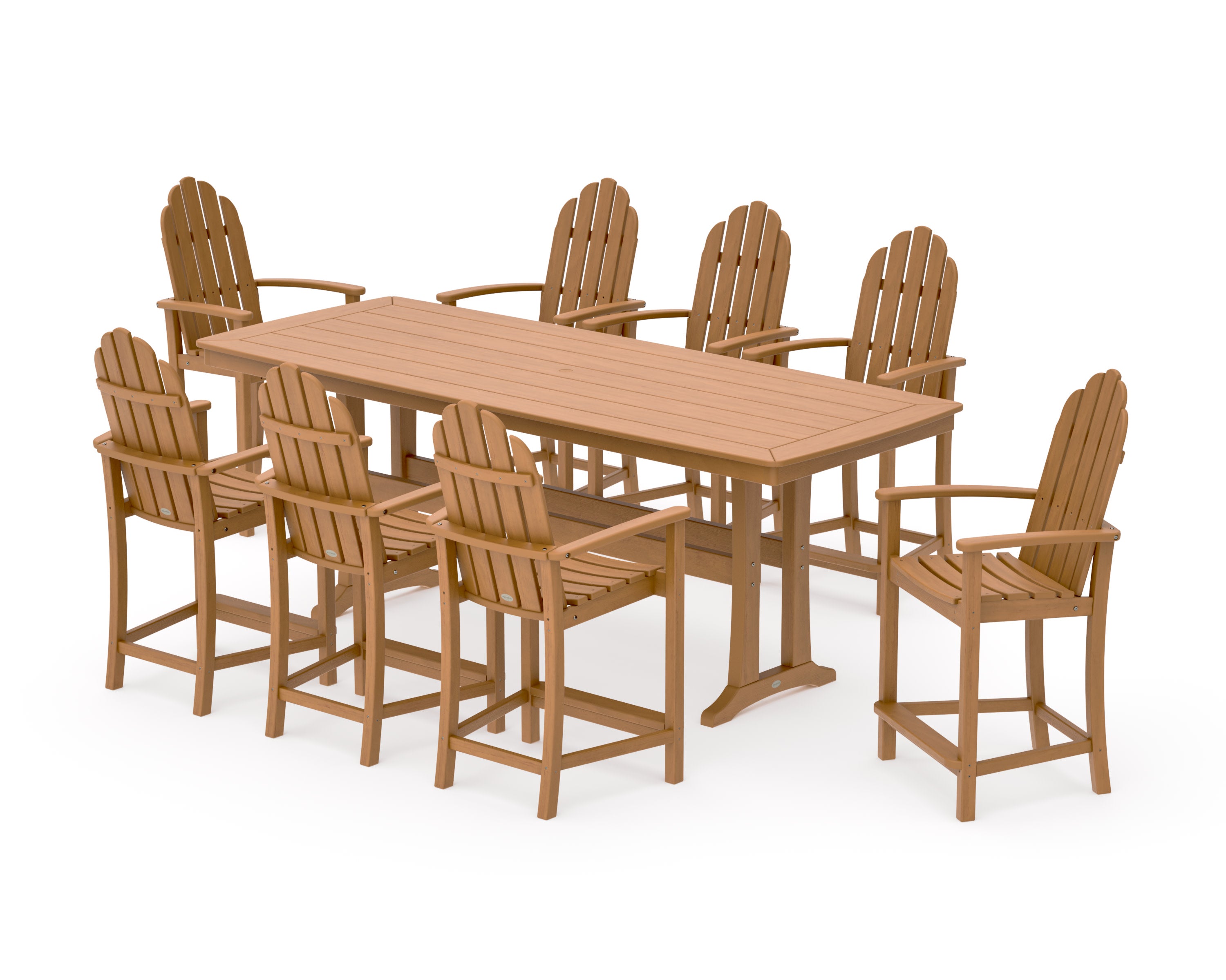 Classic Adirondack 9-Piece Counter Set with Trestle Legs in Natural