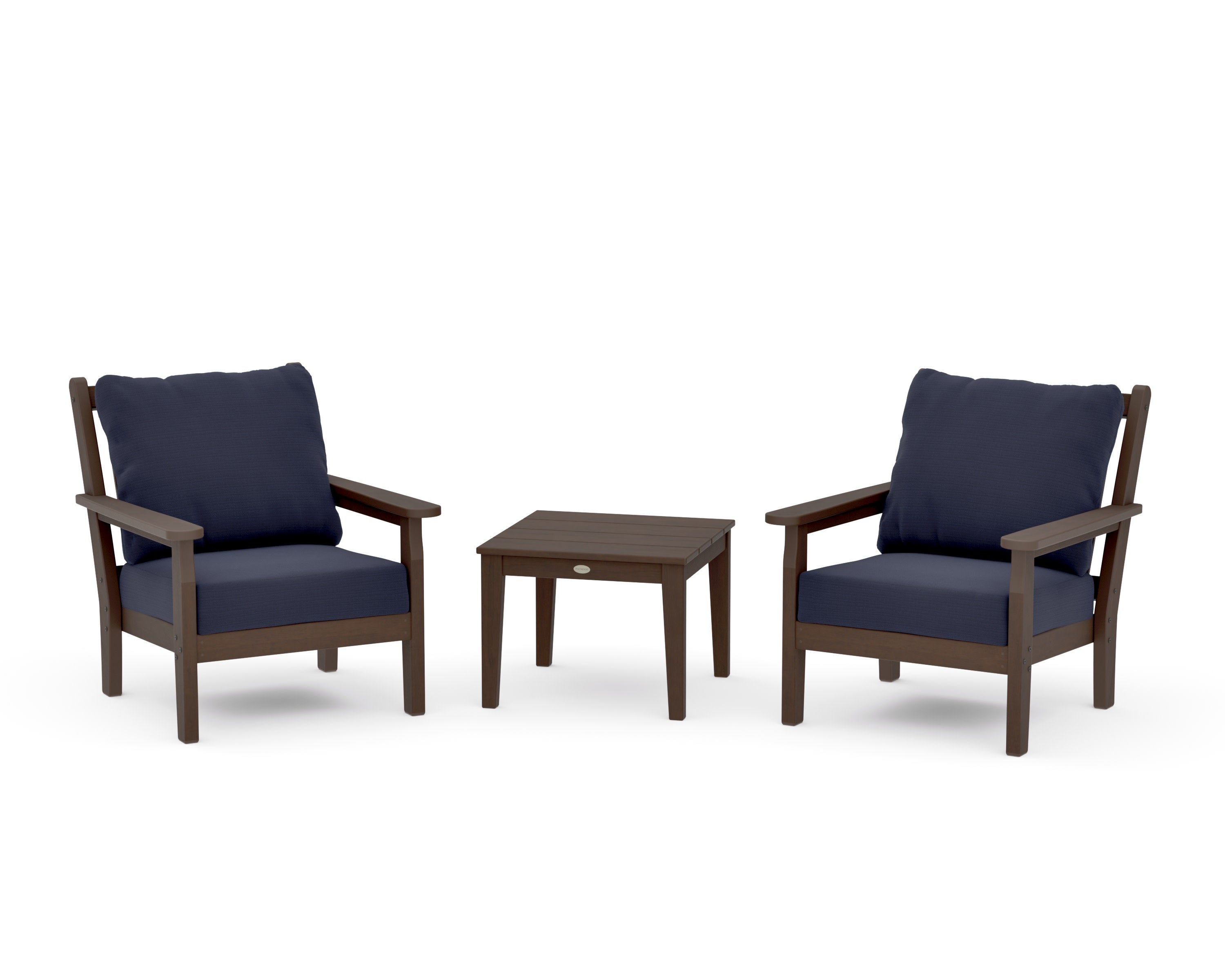 Chippendale 3-Piece Deep Seating Set in Kona / Navy Linen