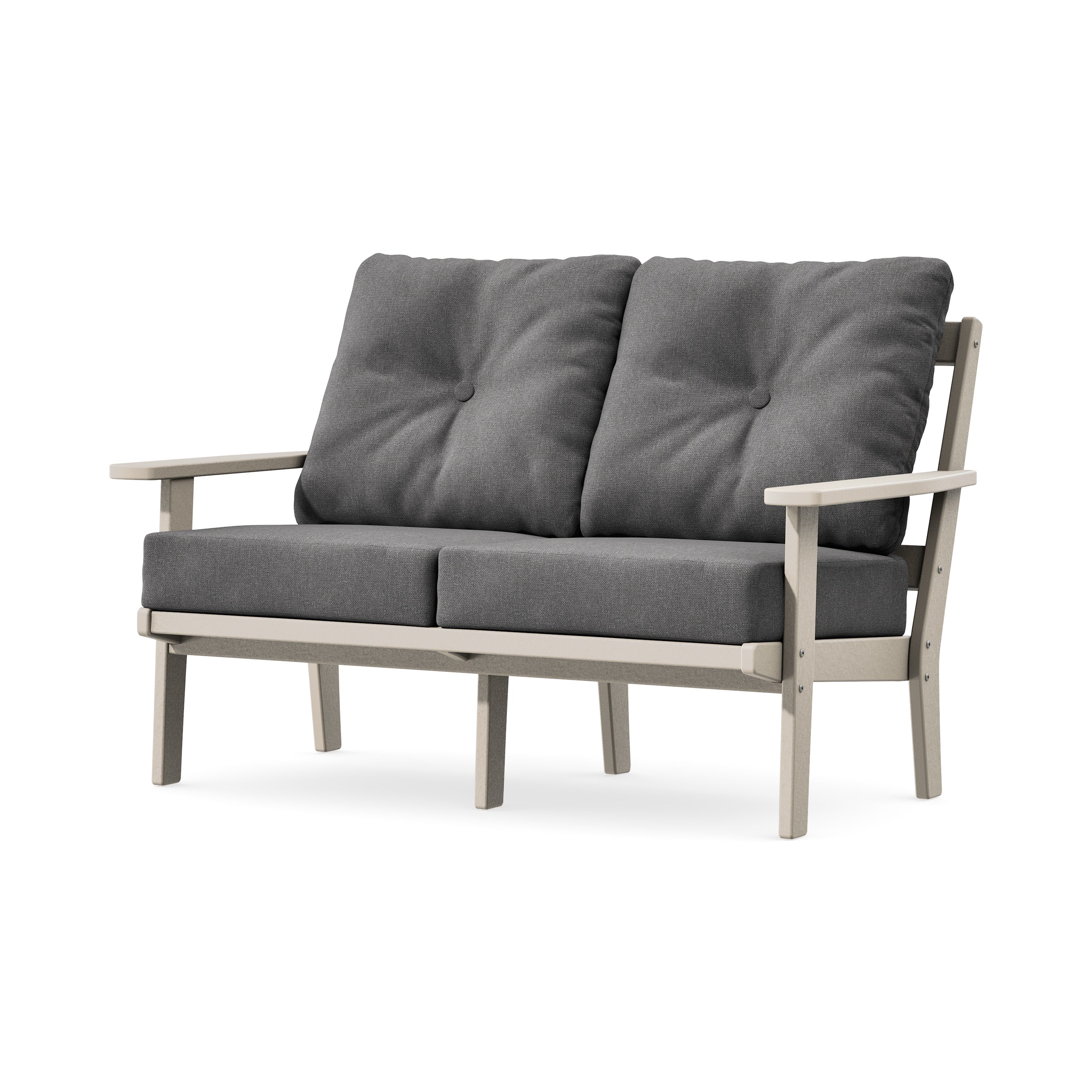 Oxford Deep SeatingLoveseat in Sand / Ash Charcoal