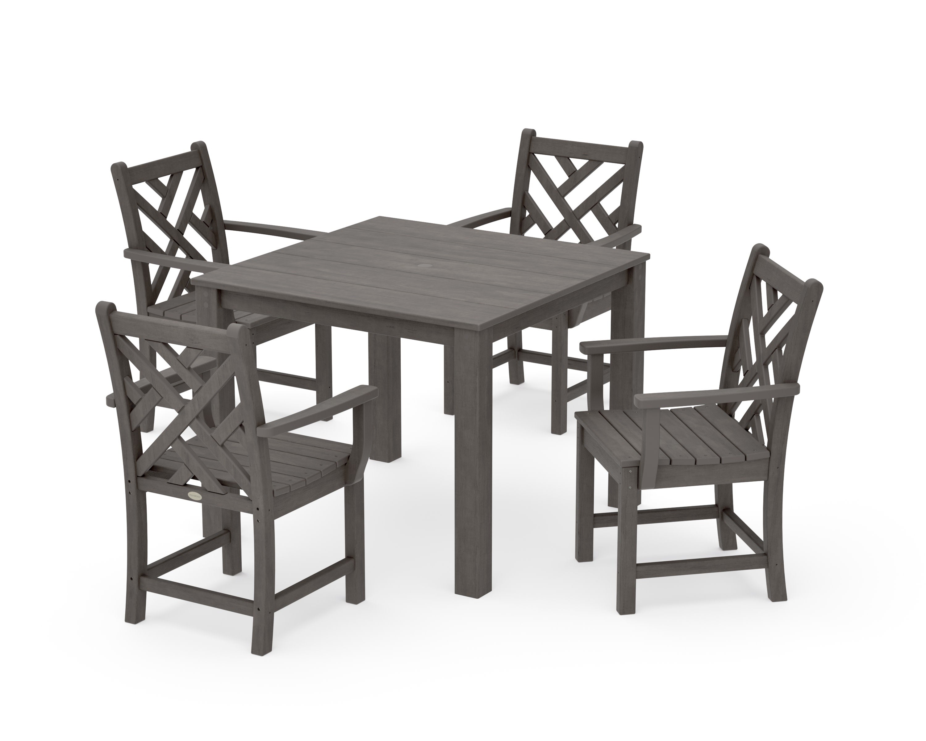 Chippendale 5-Piece Parsons Dining Set in Driftwood