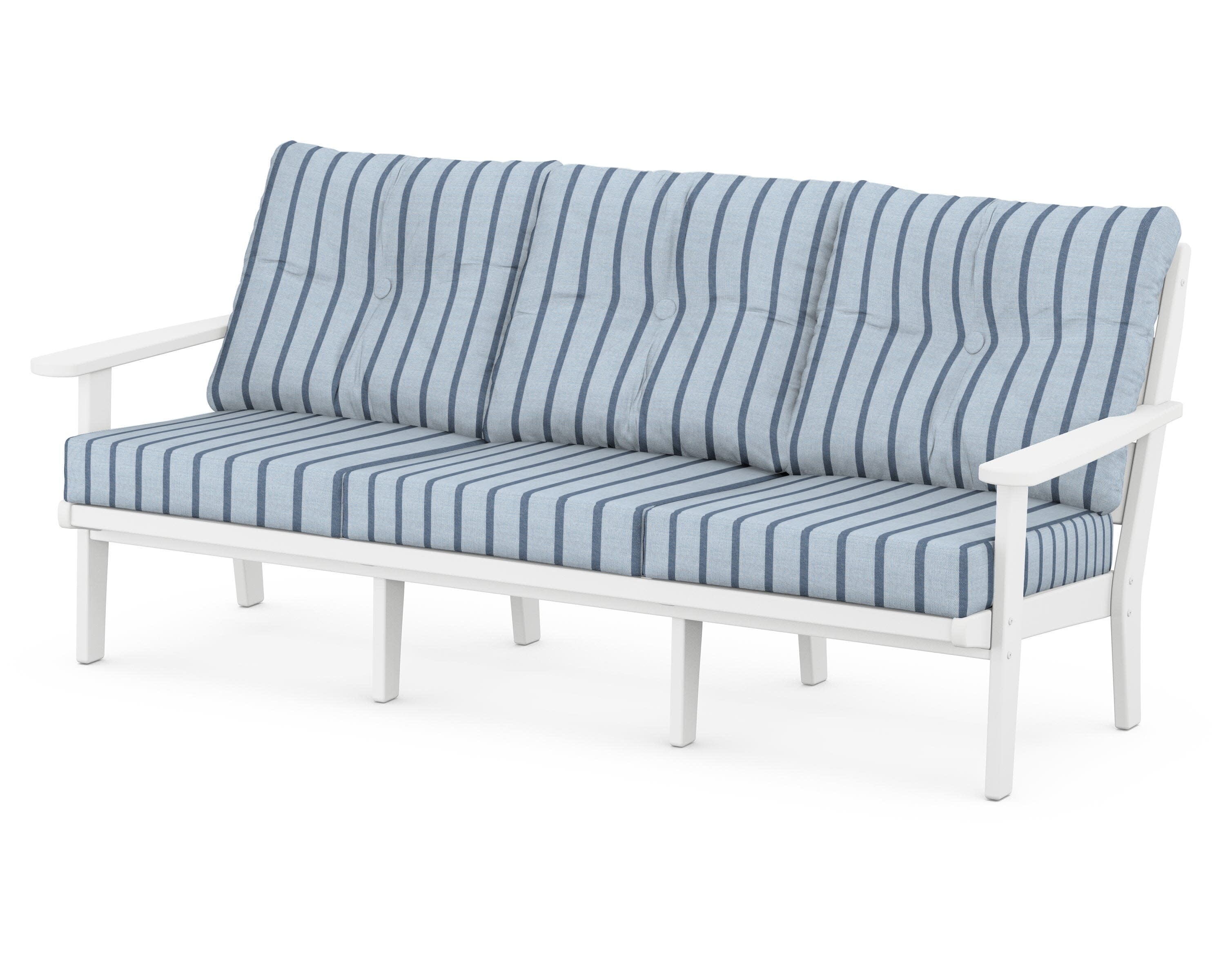 Lakeside Deep Seating Sofa in White / Unwind Sky