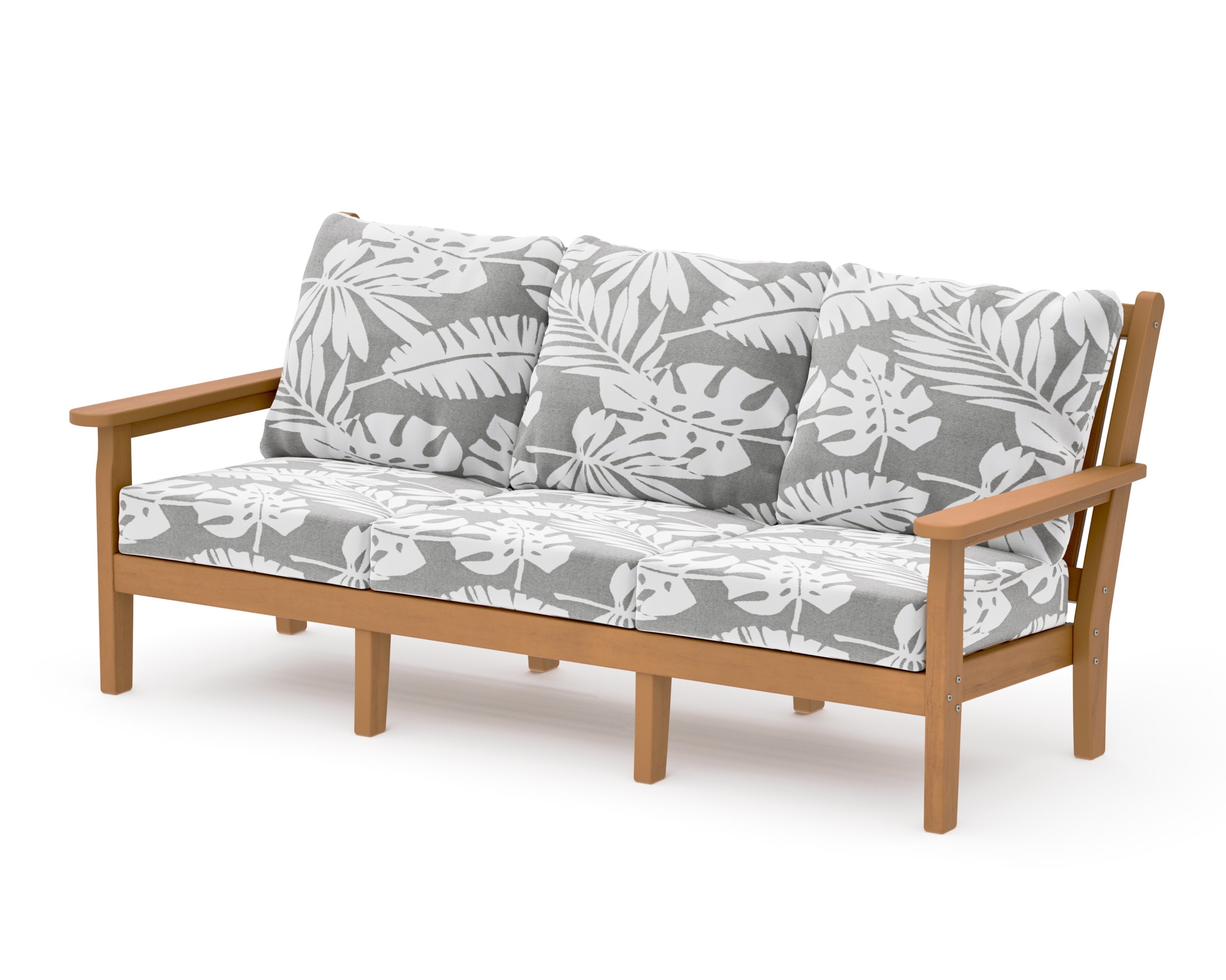 Chippendale Deep Seating Sofa in Natural / Leaf Grey Mist
