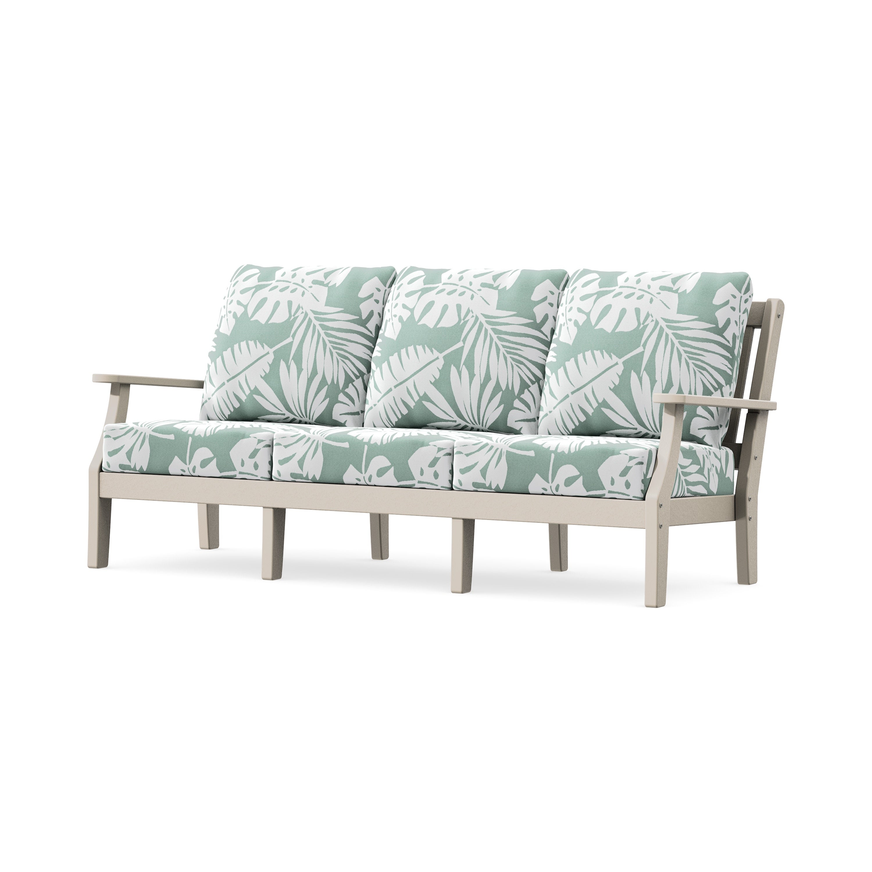 Chinoiserie Deep Seating Sofa in Sand / Leaf Glacier Spa