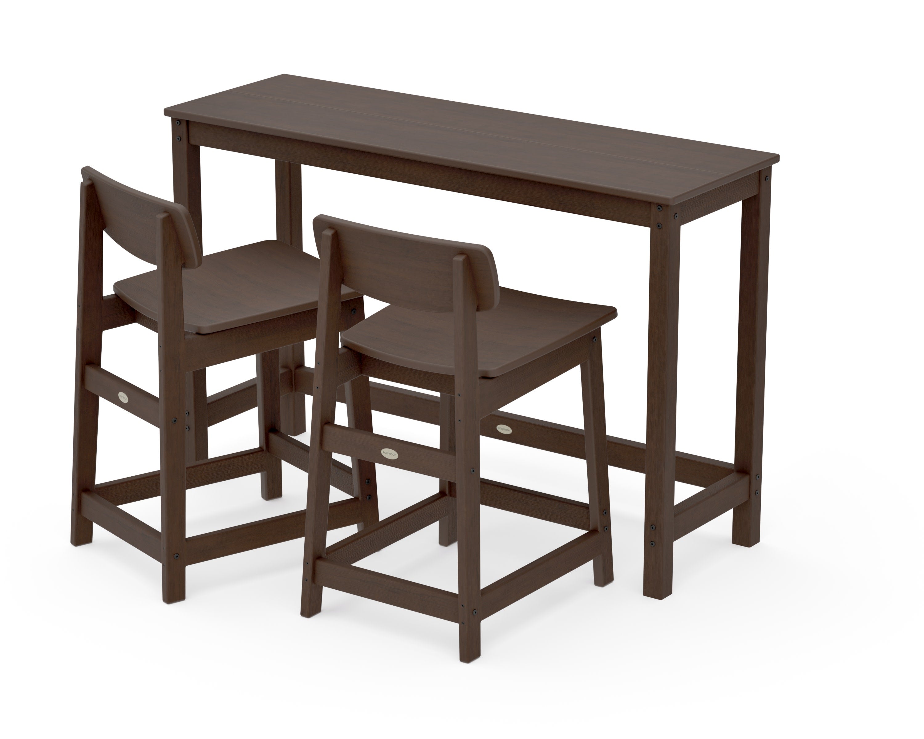Modern Studio Urban Lowback Counter Chair 3-Piece Balcony Set in Kona
