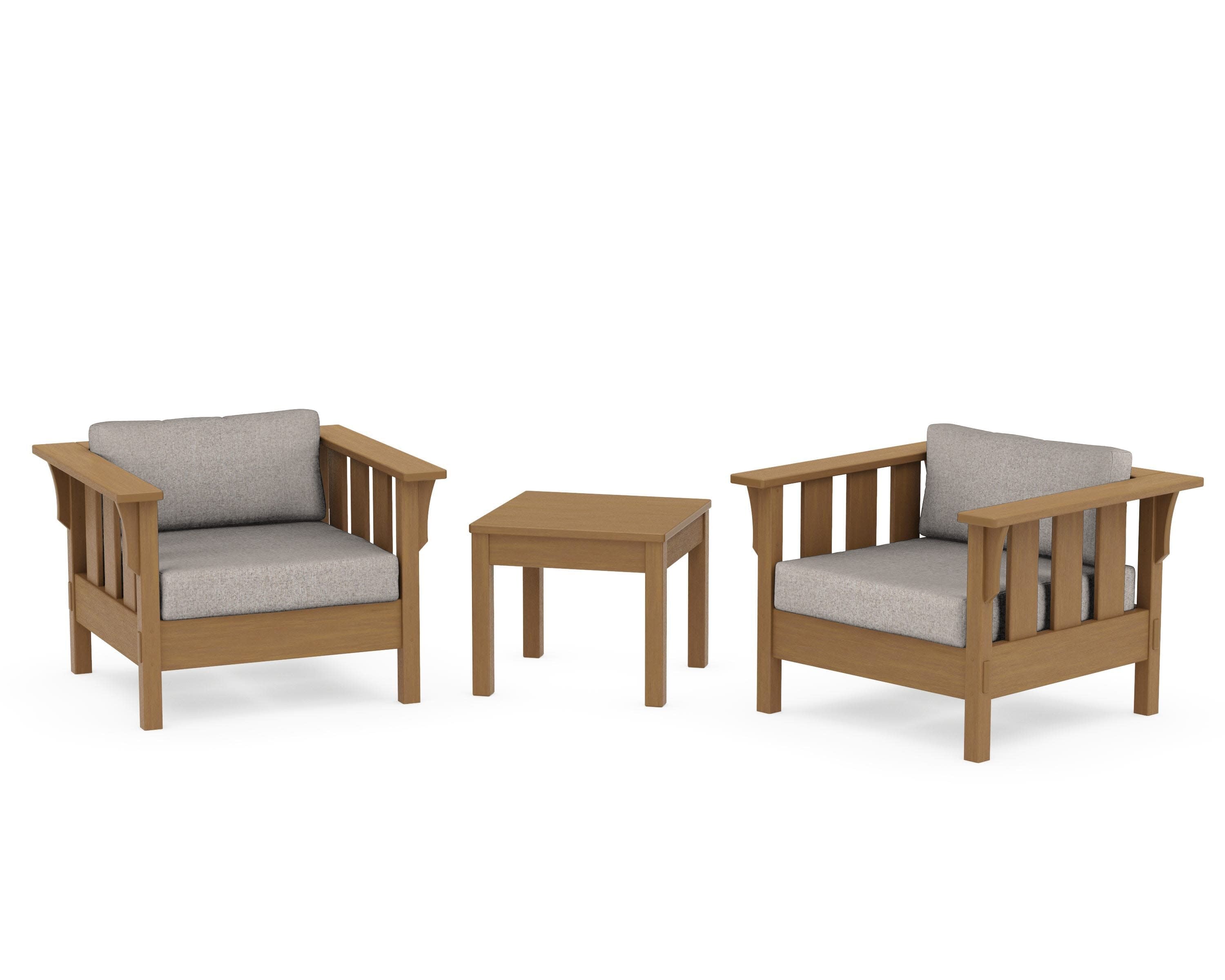 Acadia 3-Piece Deep Seating Set in Natural / Weathered Tweed