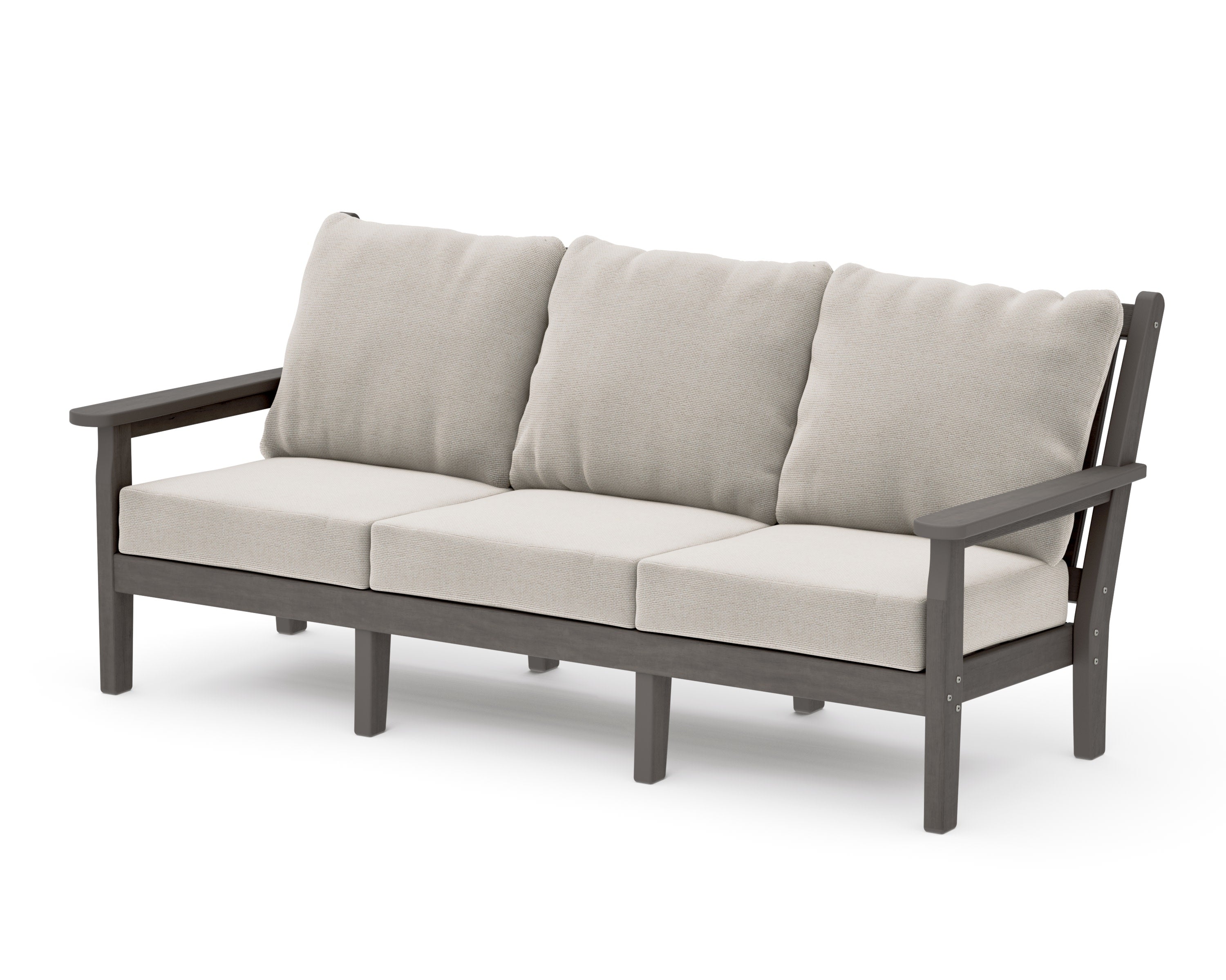 Chippendale Deep Seating Sofa in Driftwood / Dune Burlap