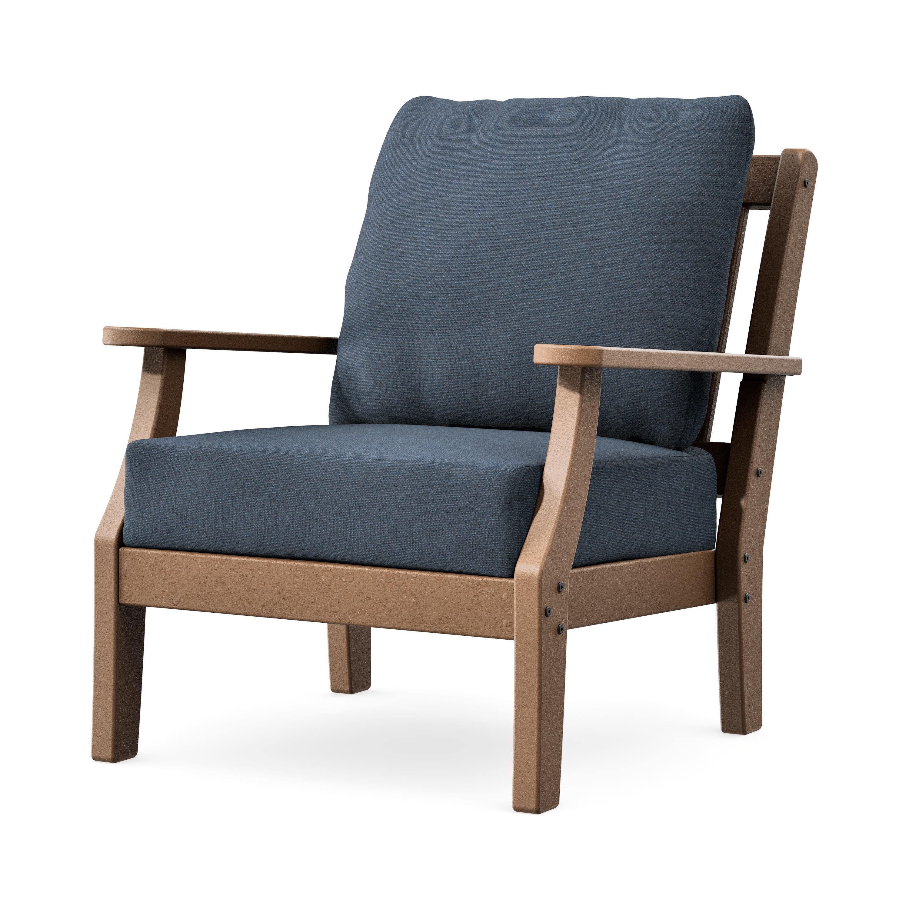 Chinoiserie Deep Seating Chair in Teak / Marine Indigo