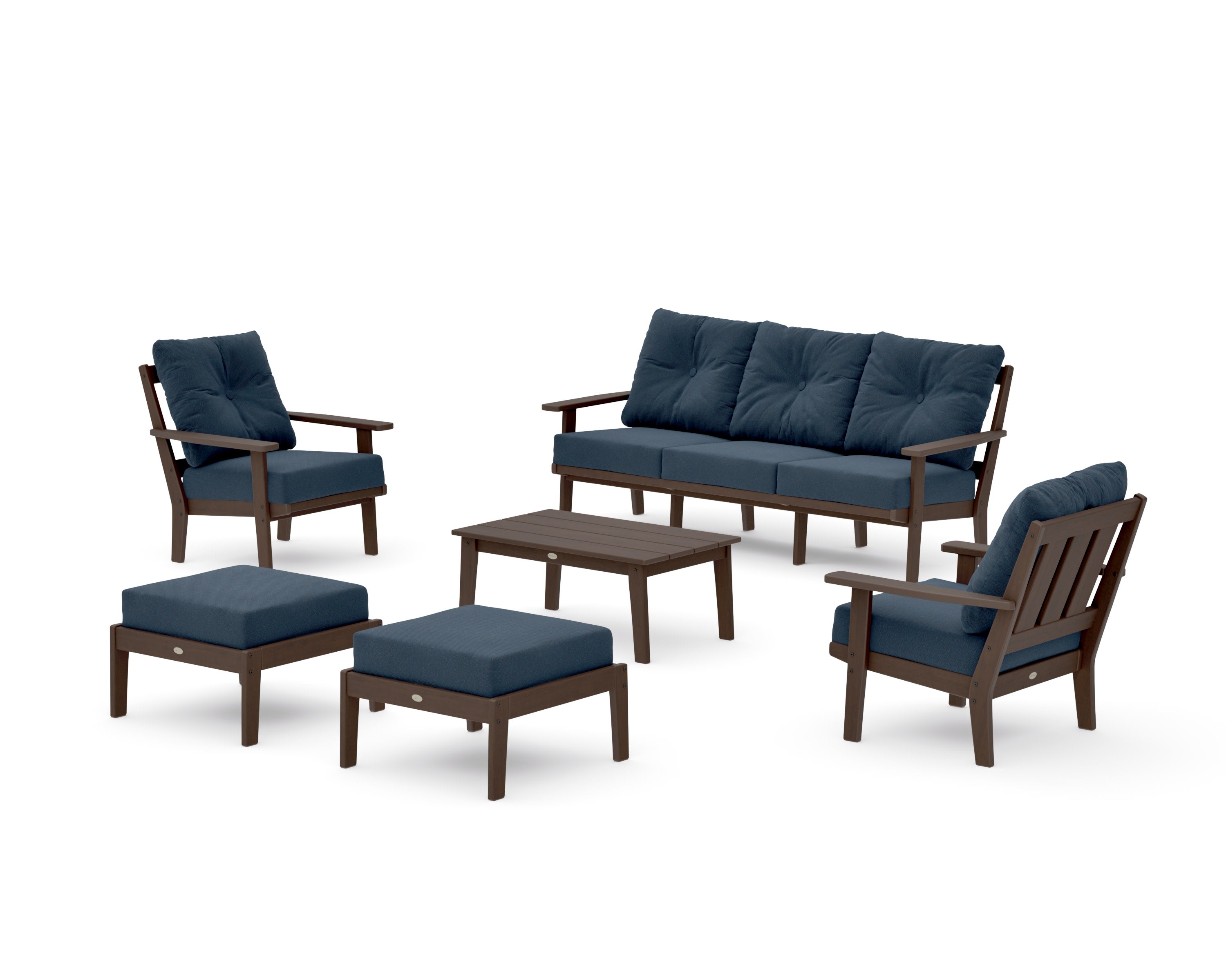 Oxford 6-Piece Lounge Sofa Set in Kona / Marine Indigo