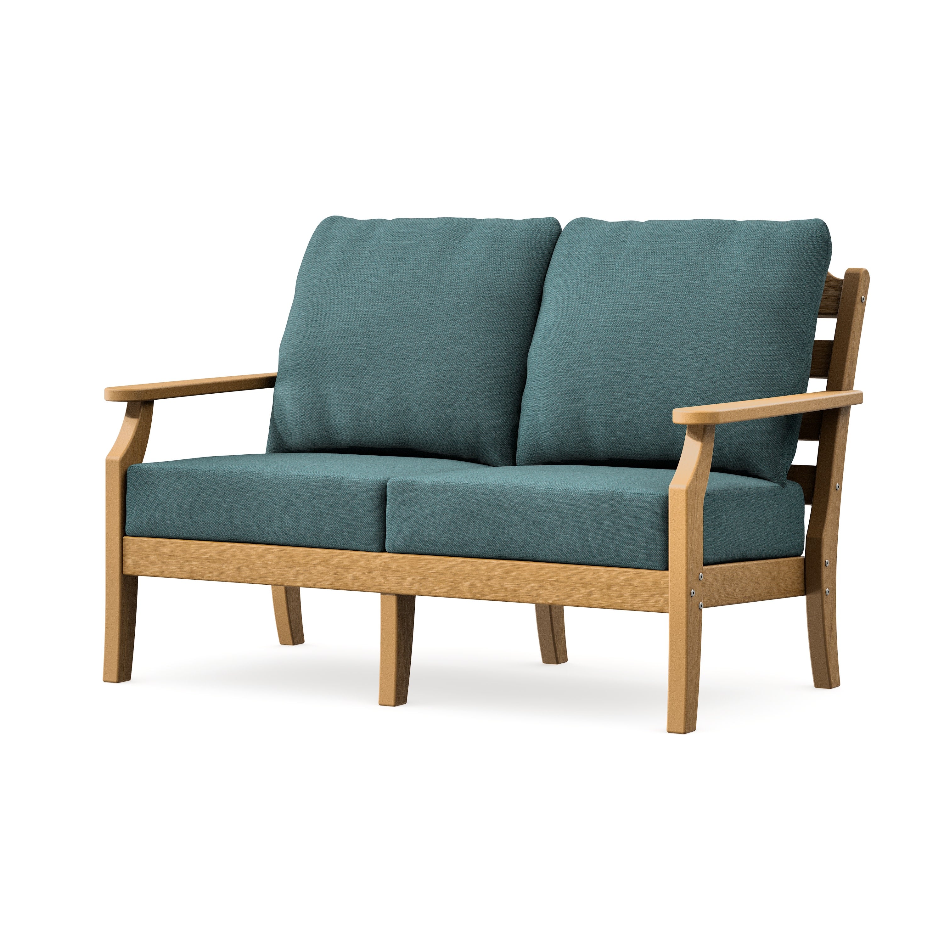 Savannah Deep Seating Loveseat in Natural / Ocean Teal